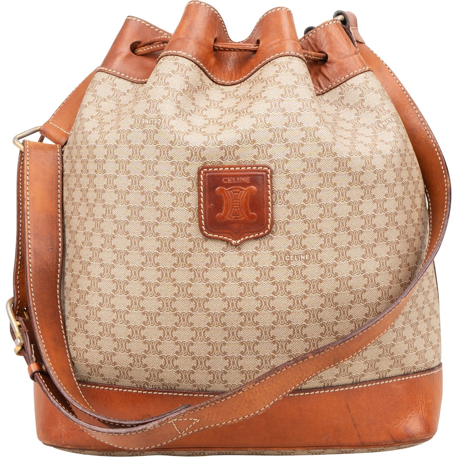 Clasp Bucket leather handbag