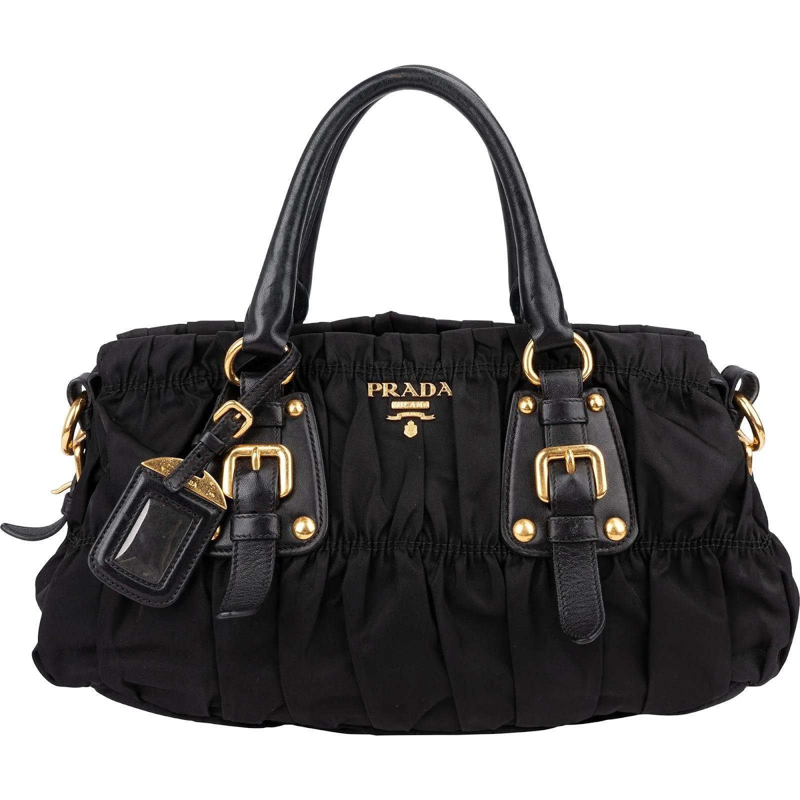 Re-Nylon leather handbag