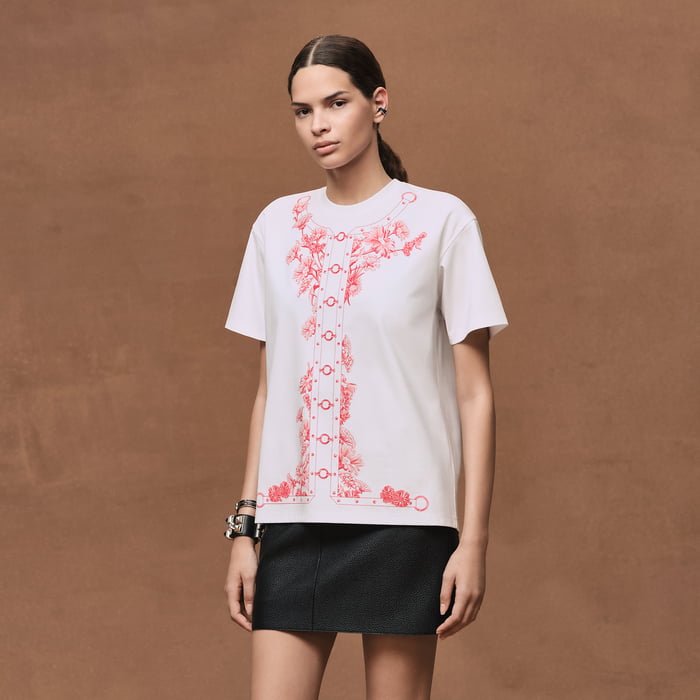 Blanc T-shirt With Maxi Print