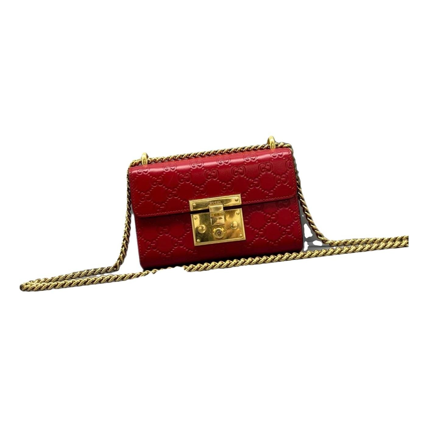 Padlock leather handbag