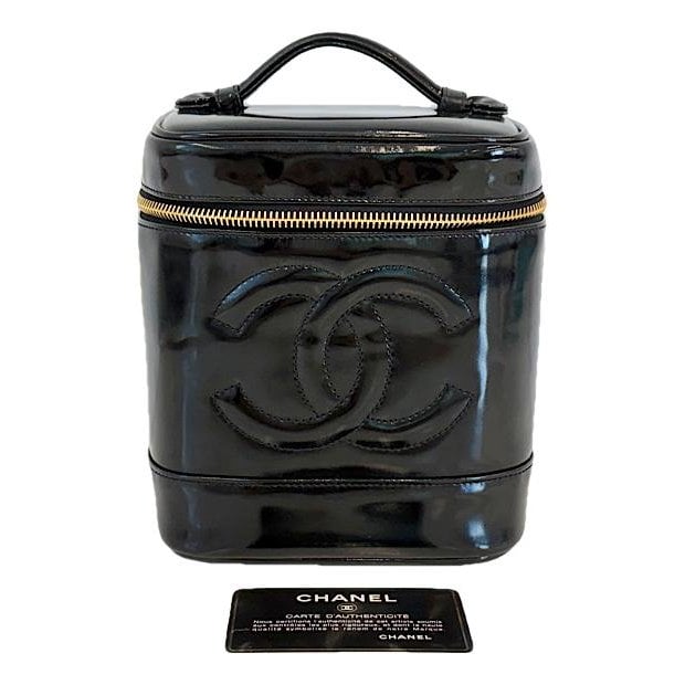 Vanity patent leather handbag