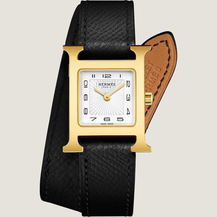 Noir Heure H Small Model 25 MM Double Tour Watch Strap