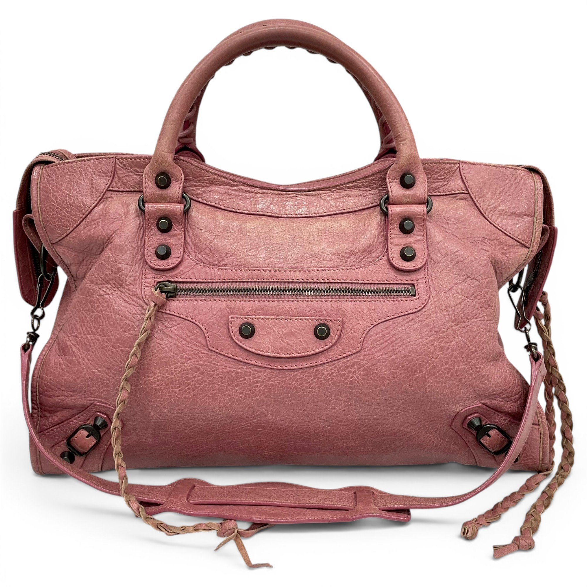 City leather handbag