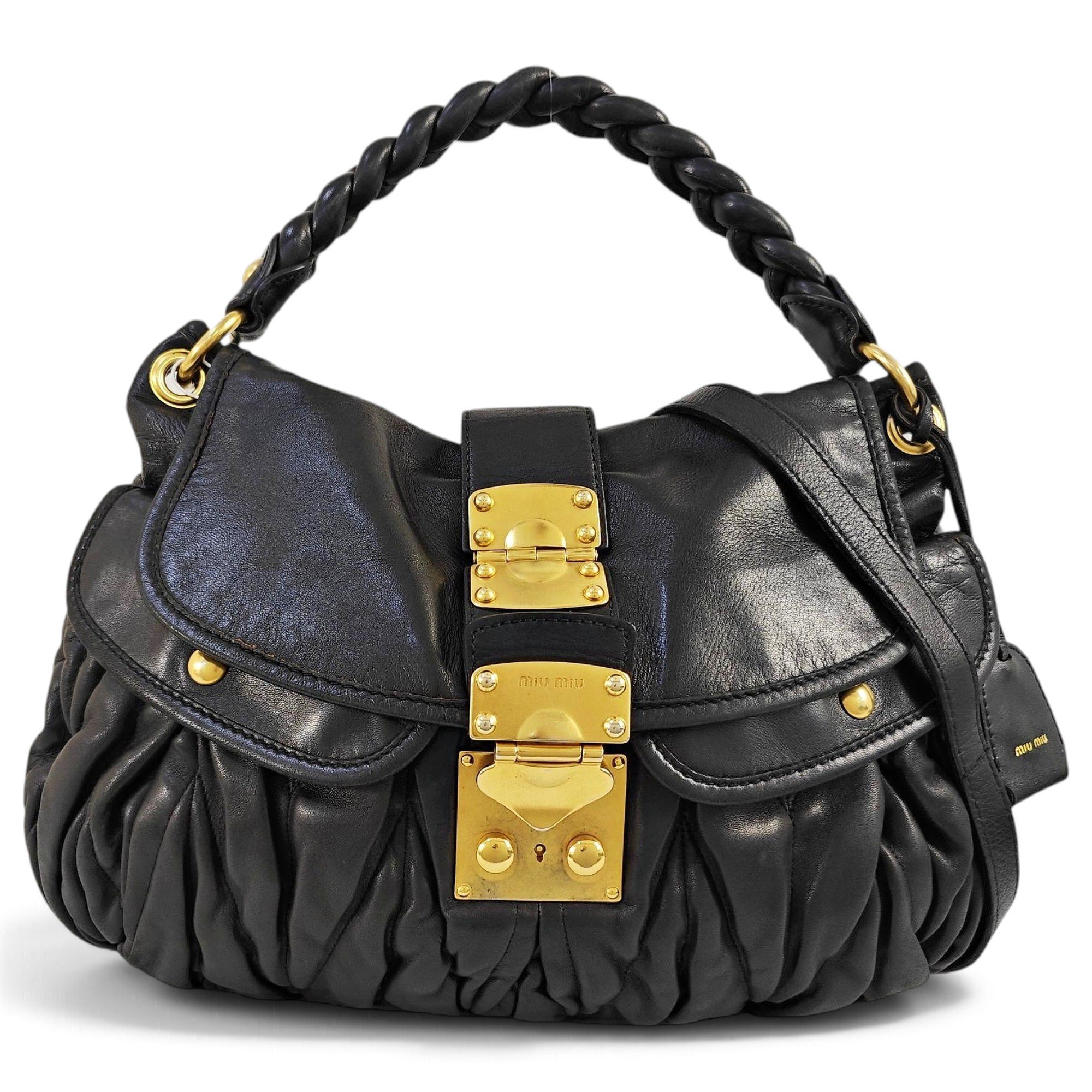 Coffer leather handbag