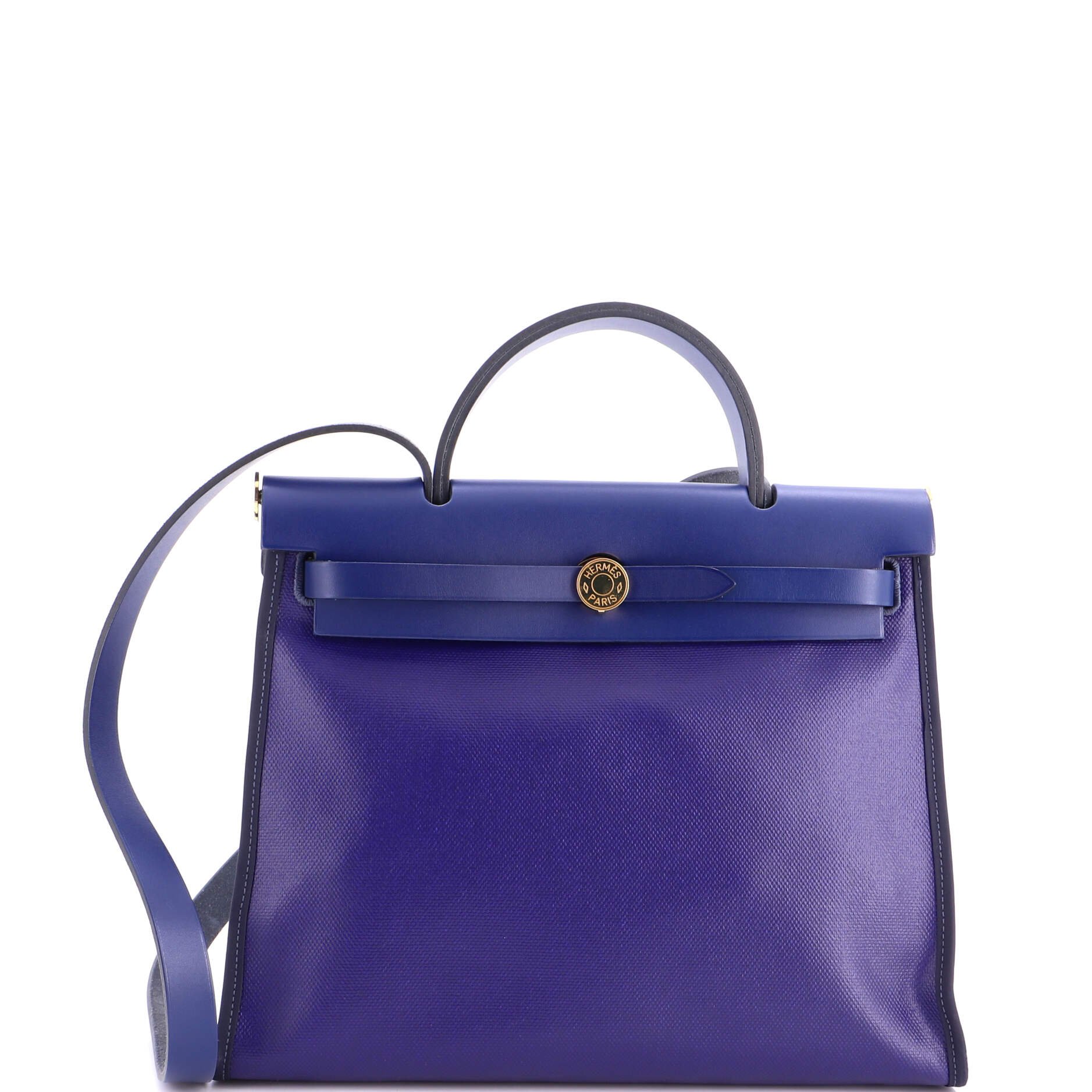 Hermes Herbag Zip Berline Vache Canvas and Leather 31