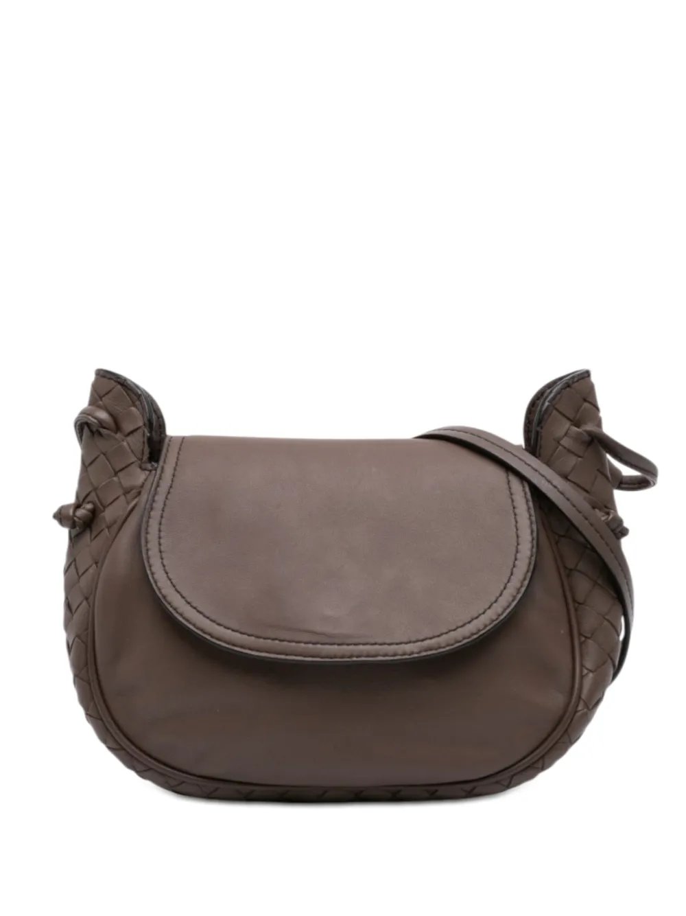 2012-2026 Small Intrecciato Trimmed Nappa Nodini Flap crossbody bag