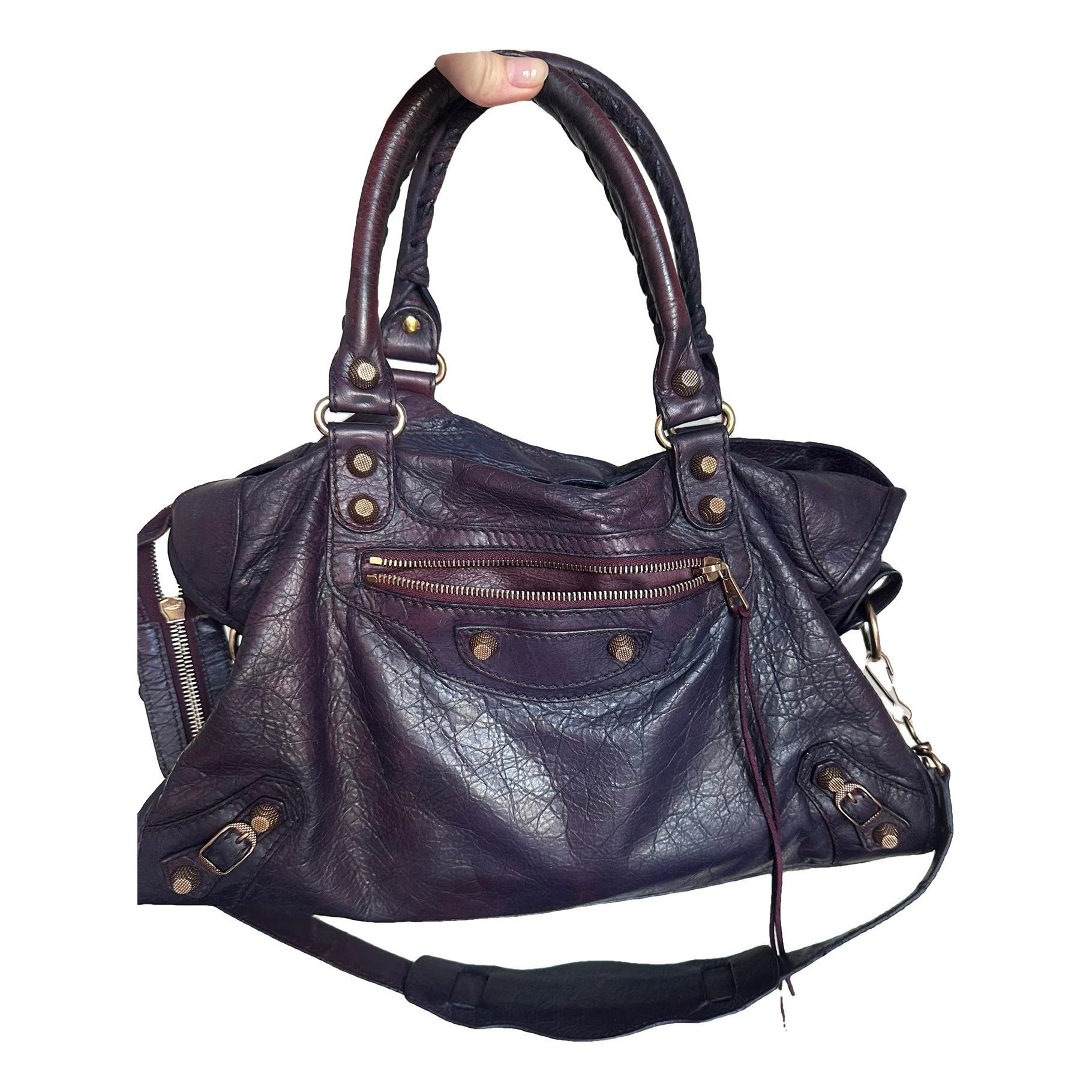 City leather handbag