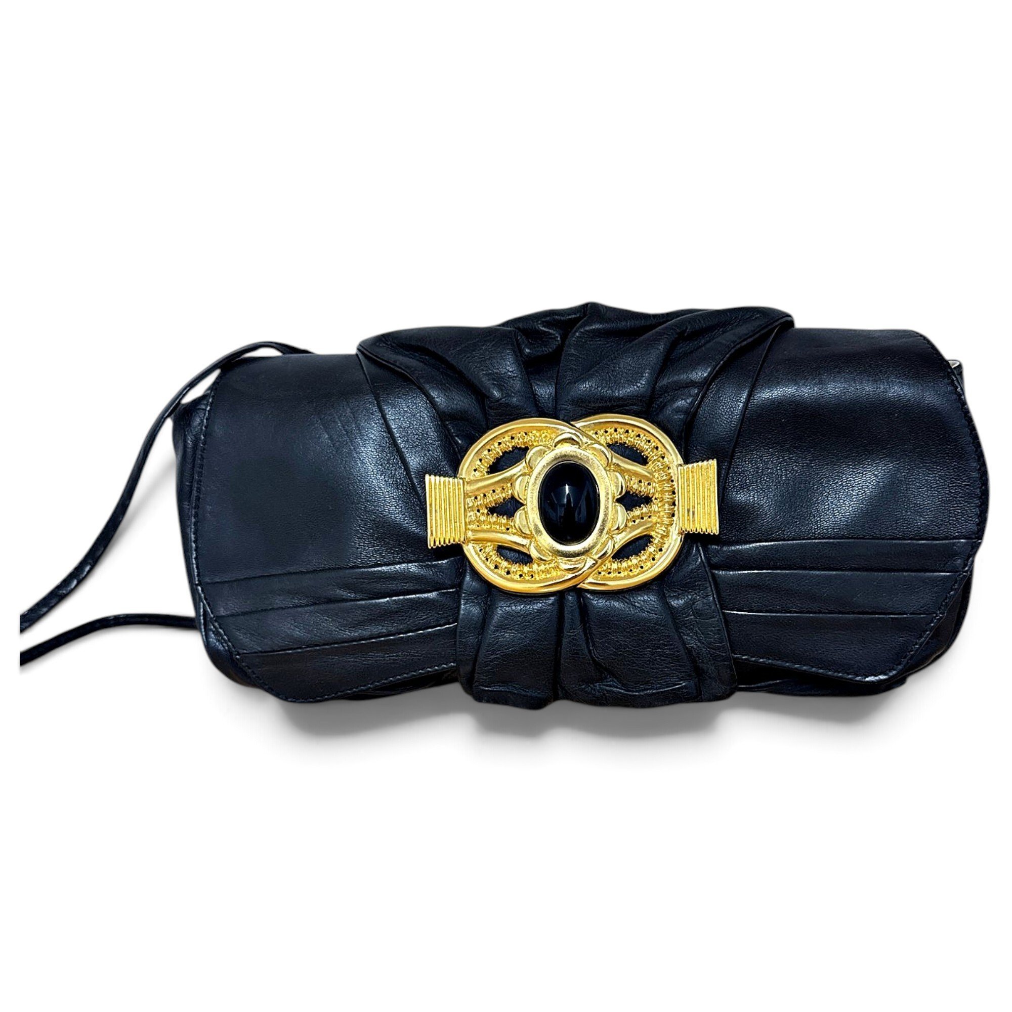 Leather clutch bag