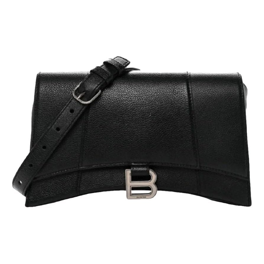 Hourglass leather handbag