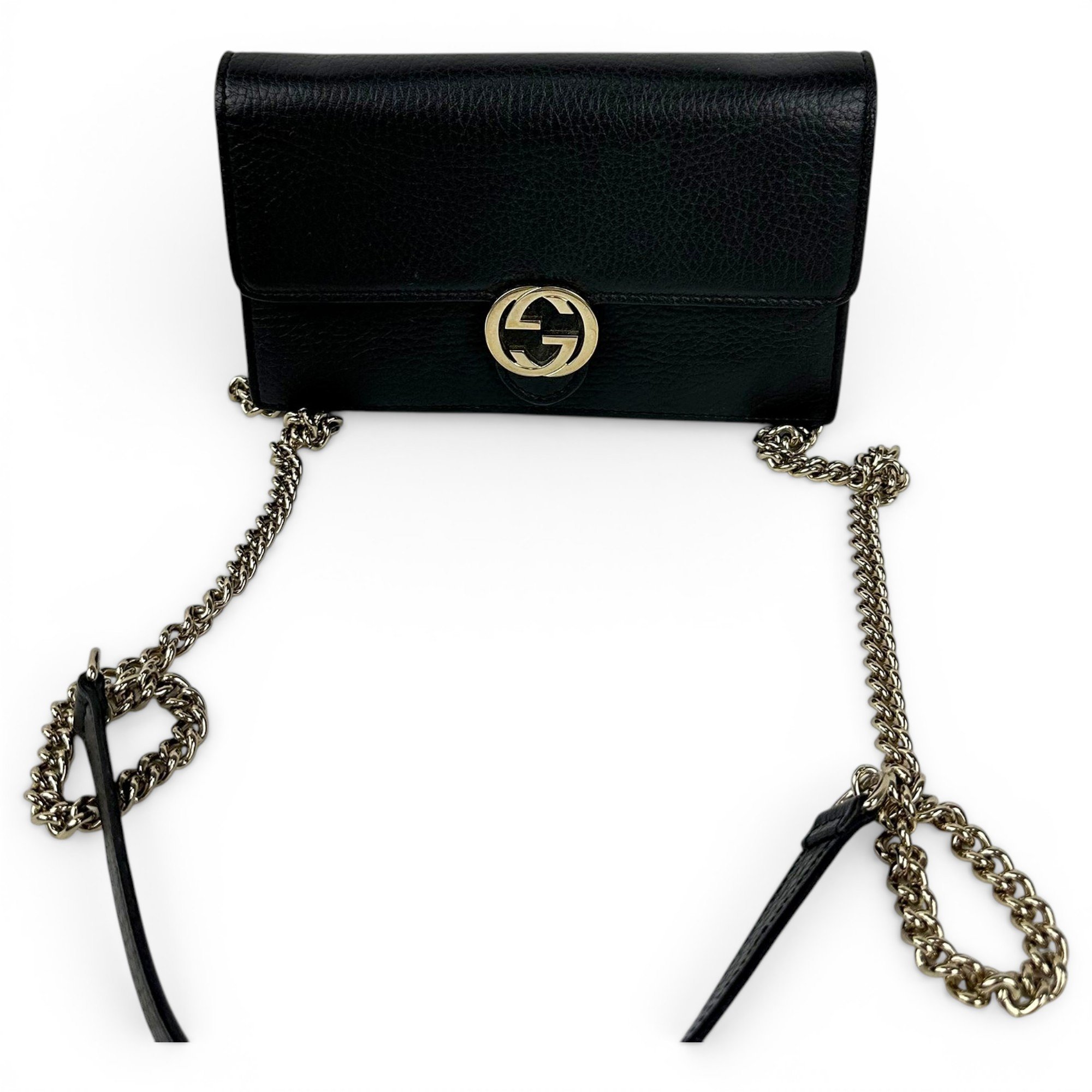 Interlocking leather handbag