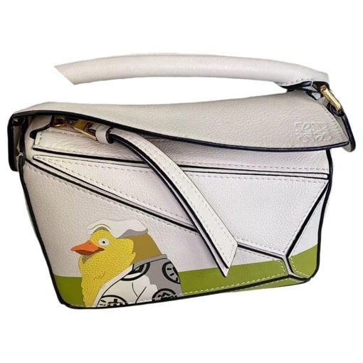 Puzzle leather handbag