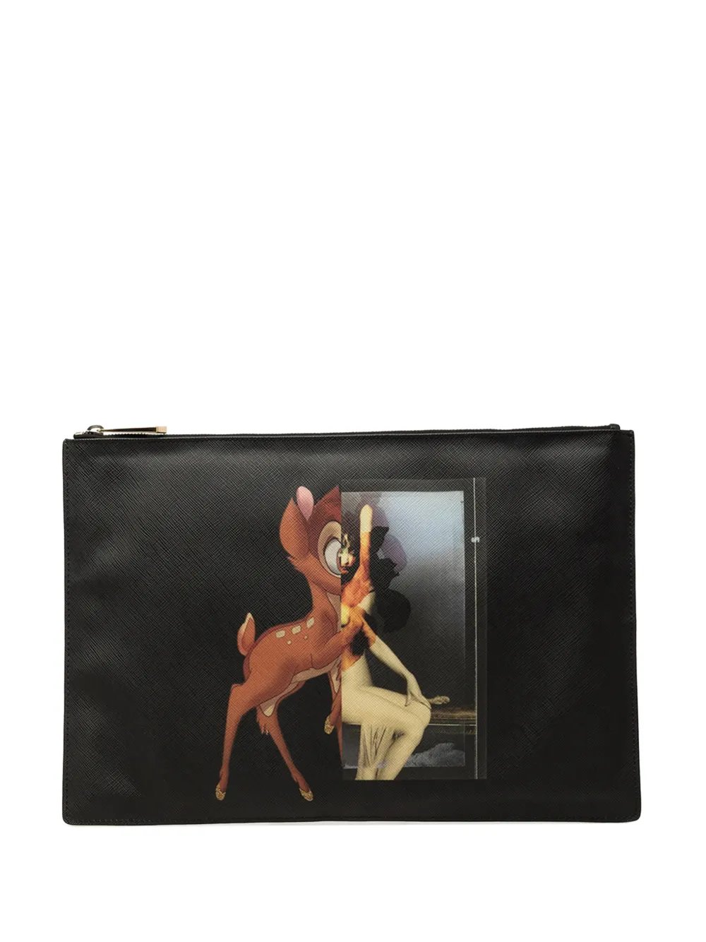2014 Bambi Printed Leather Zip clutch bag