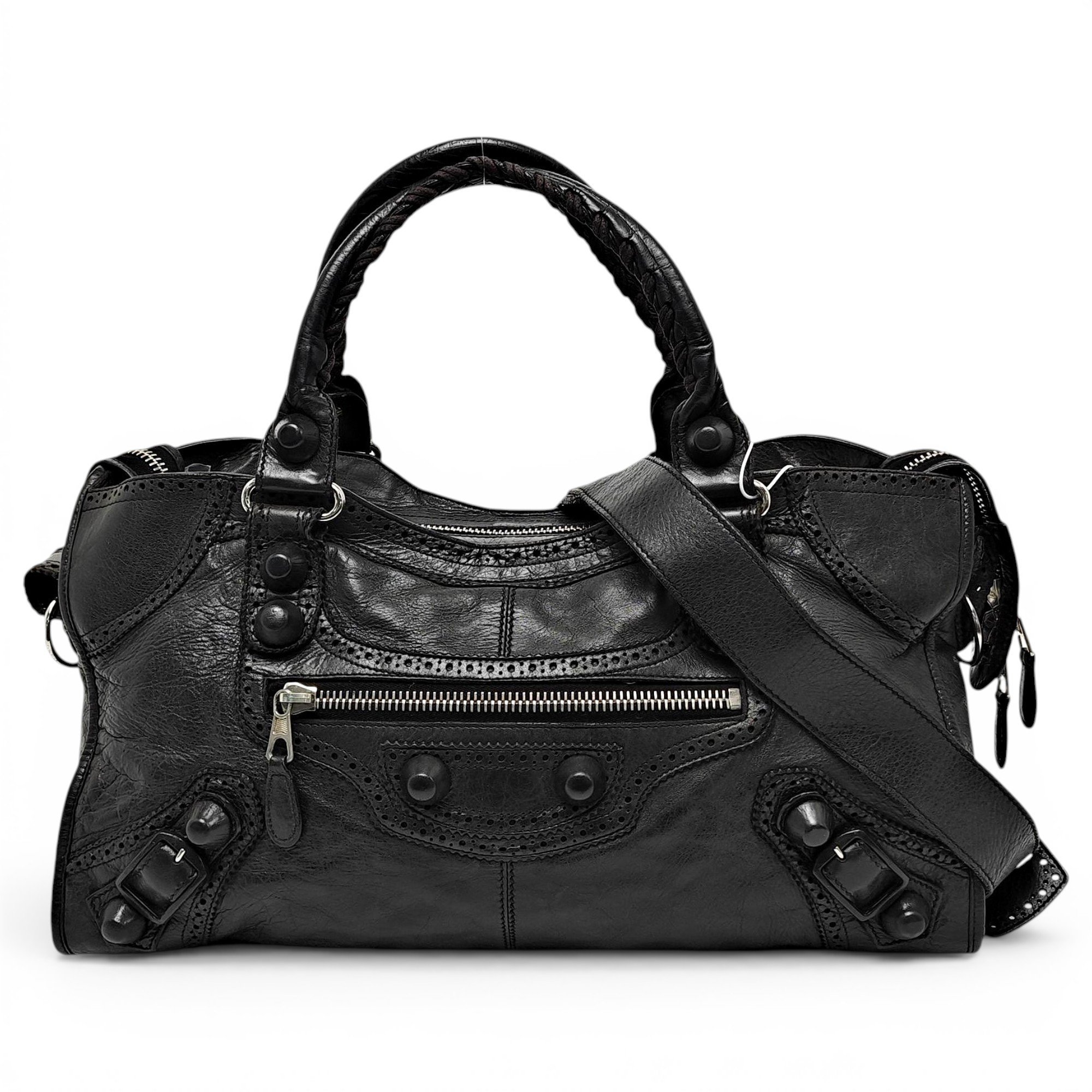 City leather handbag