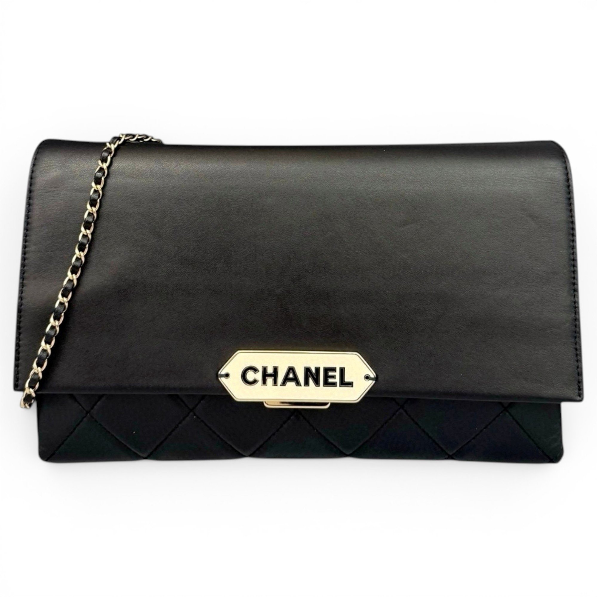 Leather clutch bag