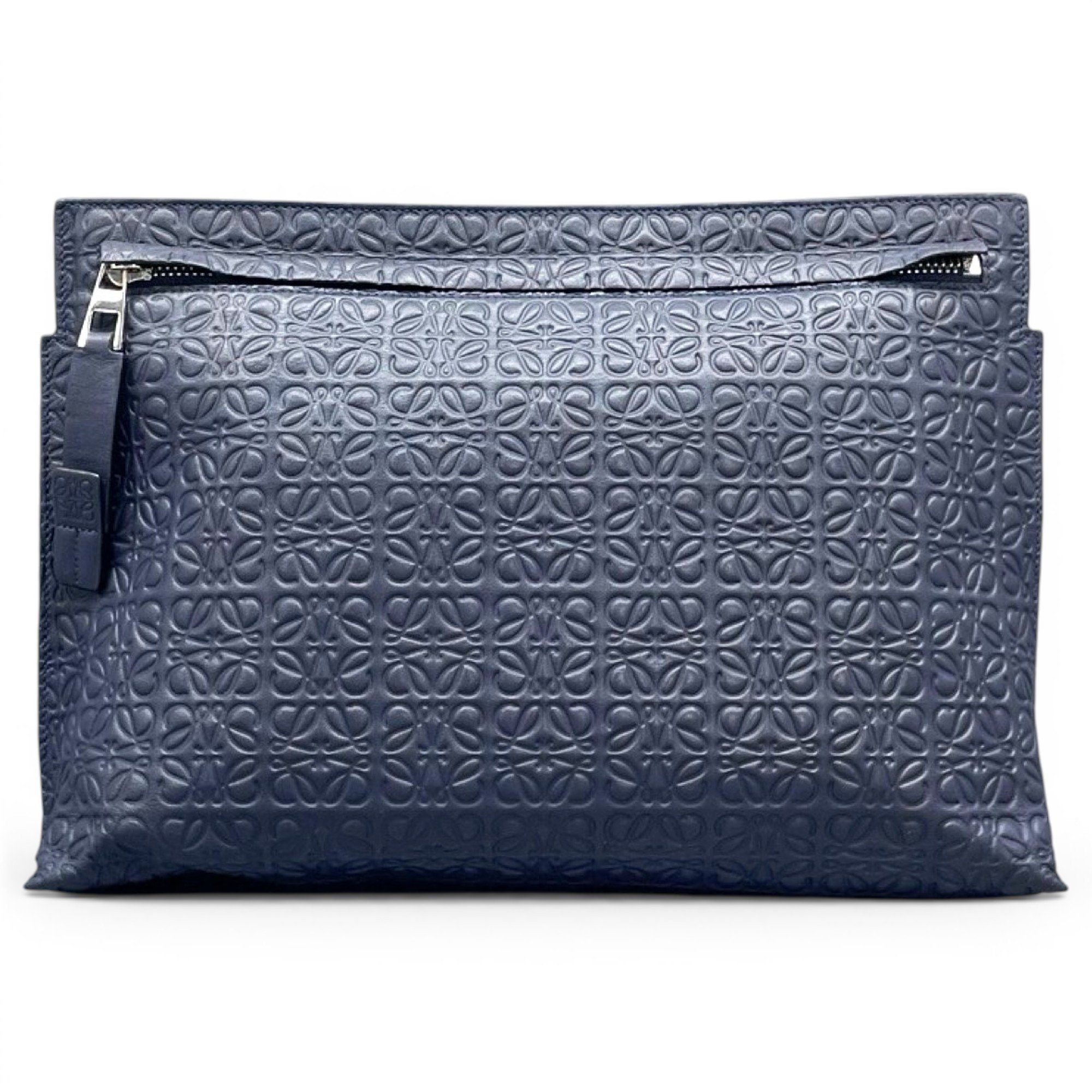 T Pouch leather clutch bag
