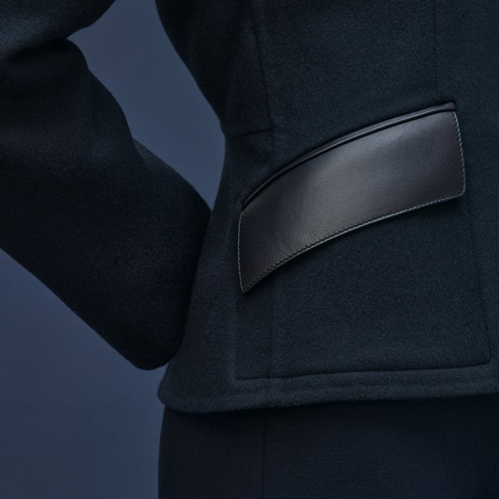 Bleu Noir Short Equestrian Cashmere Coat