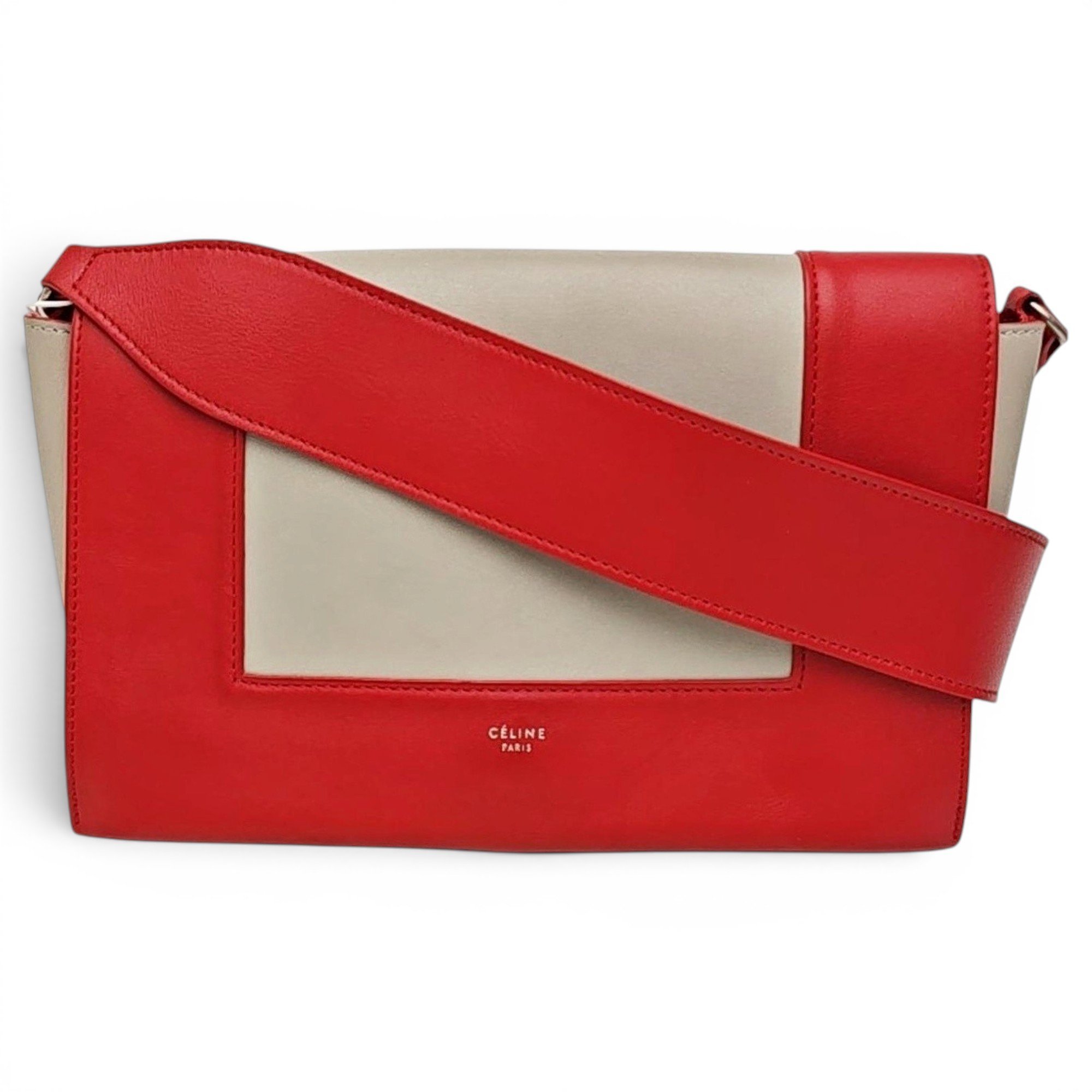Frame leather handbag
