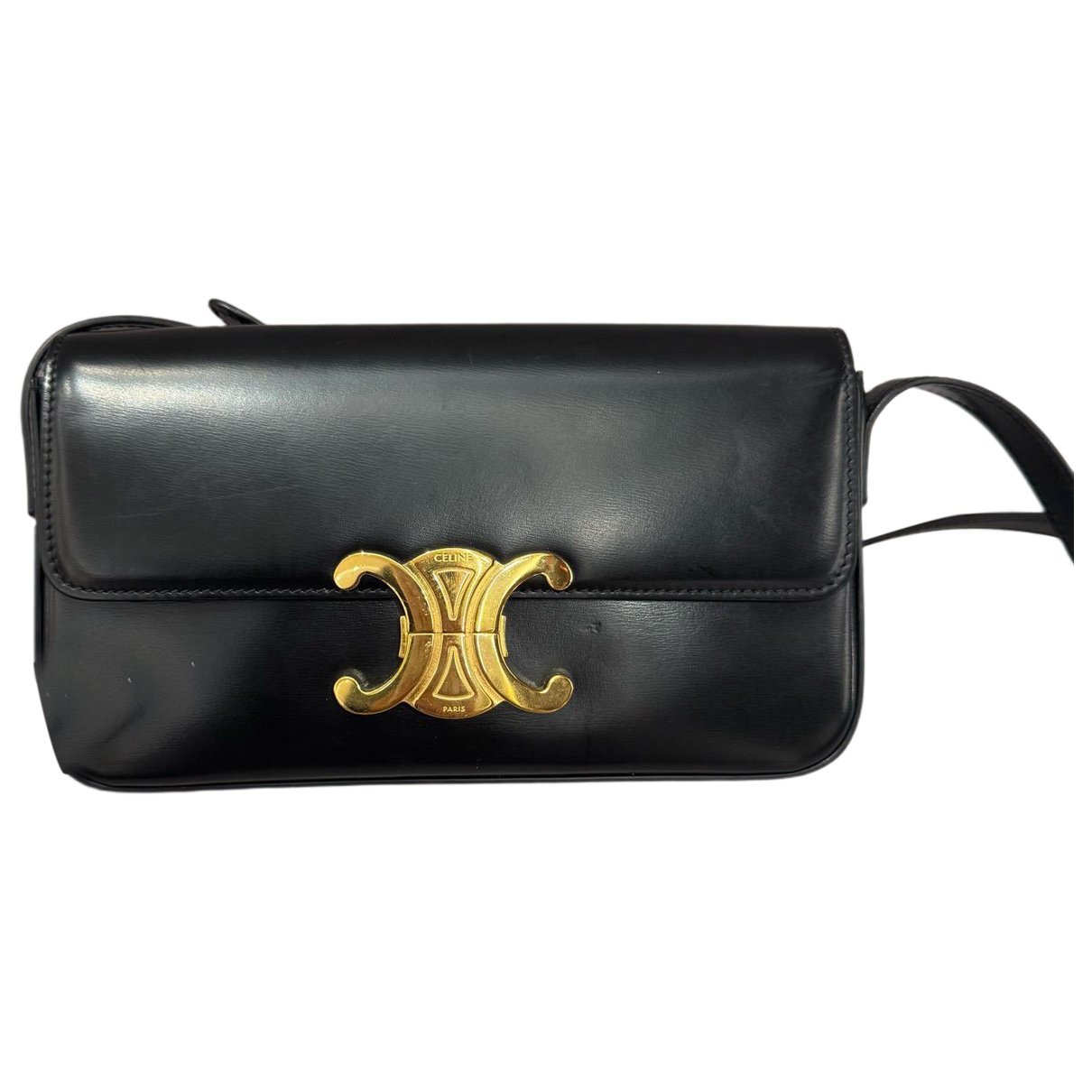 Triomphe chain leather handbag