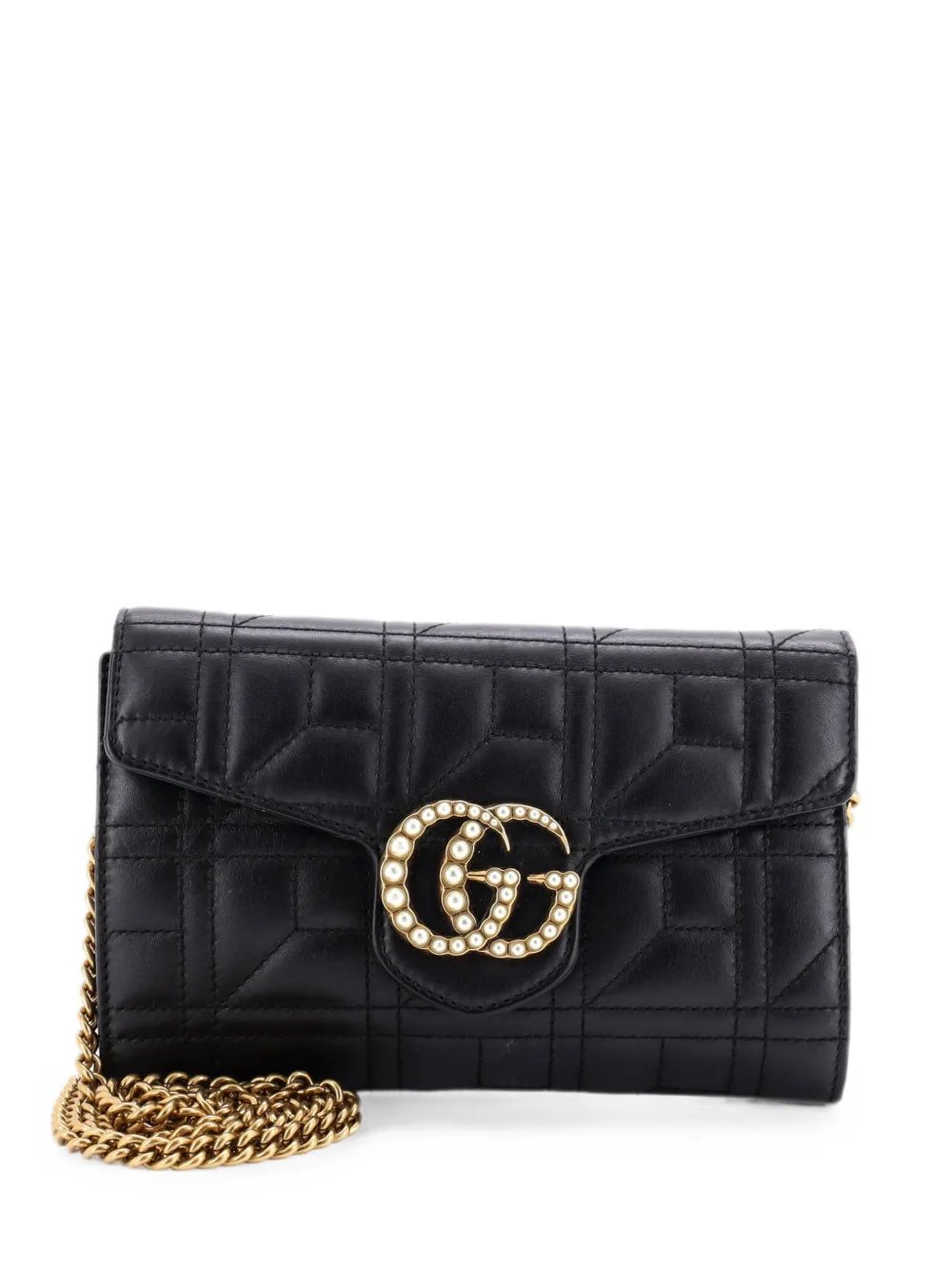 Pearly GG Marmont Chain Wallet Matelasse Leather Mini shoulder bag