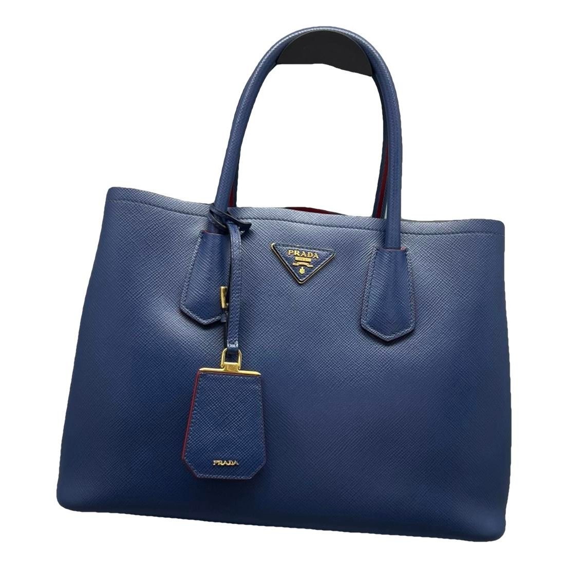 Double leather handbag