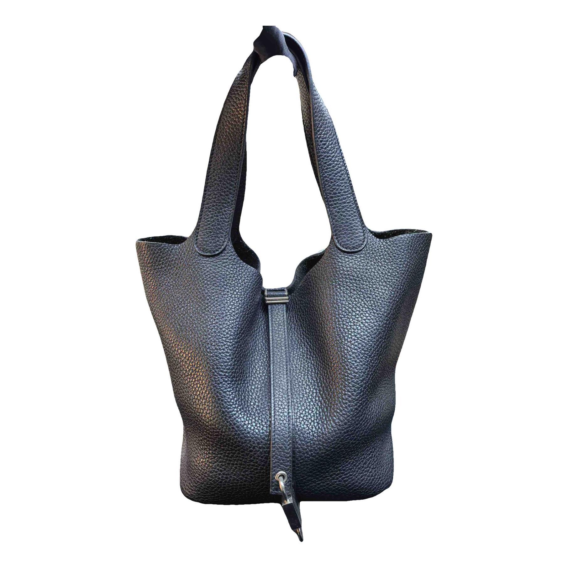 Picotin leather tote