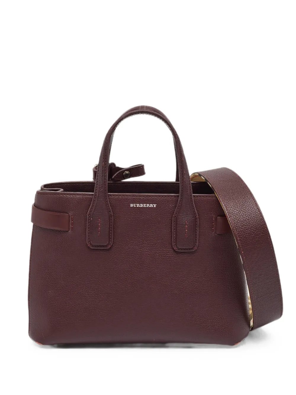 small Banner leather tote bag