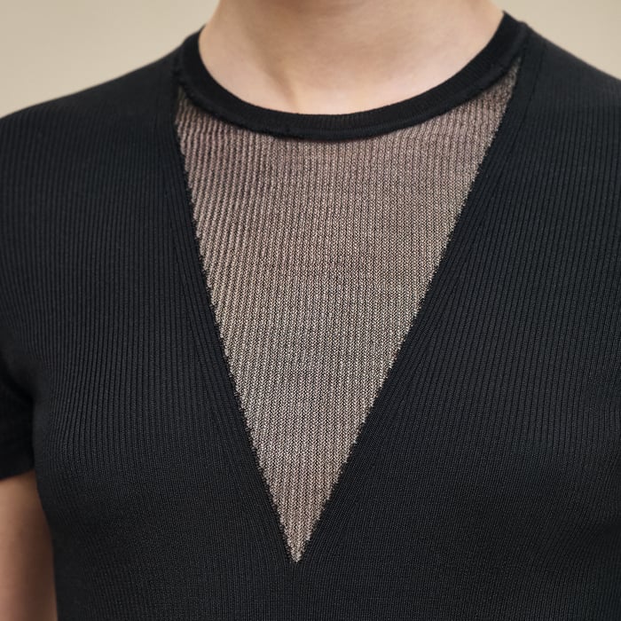 Noir Cashmere Short-sleeve Sweater