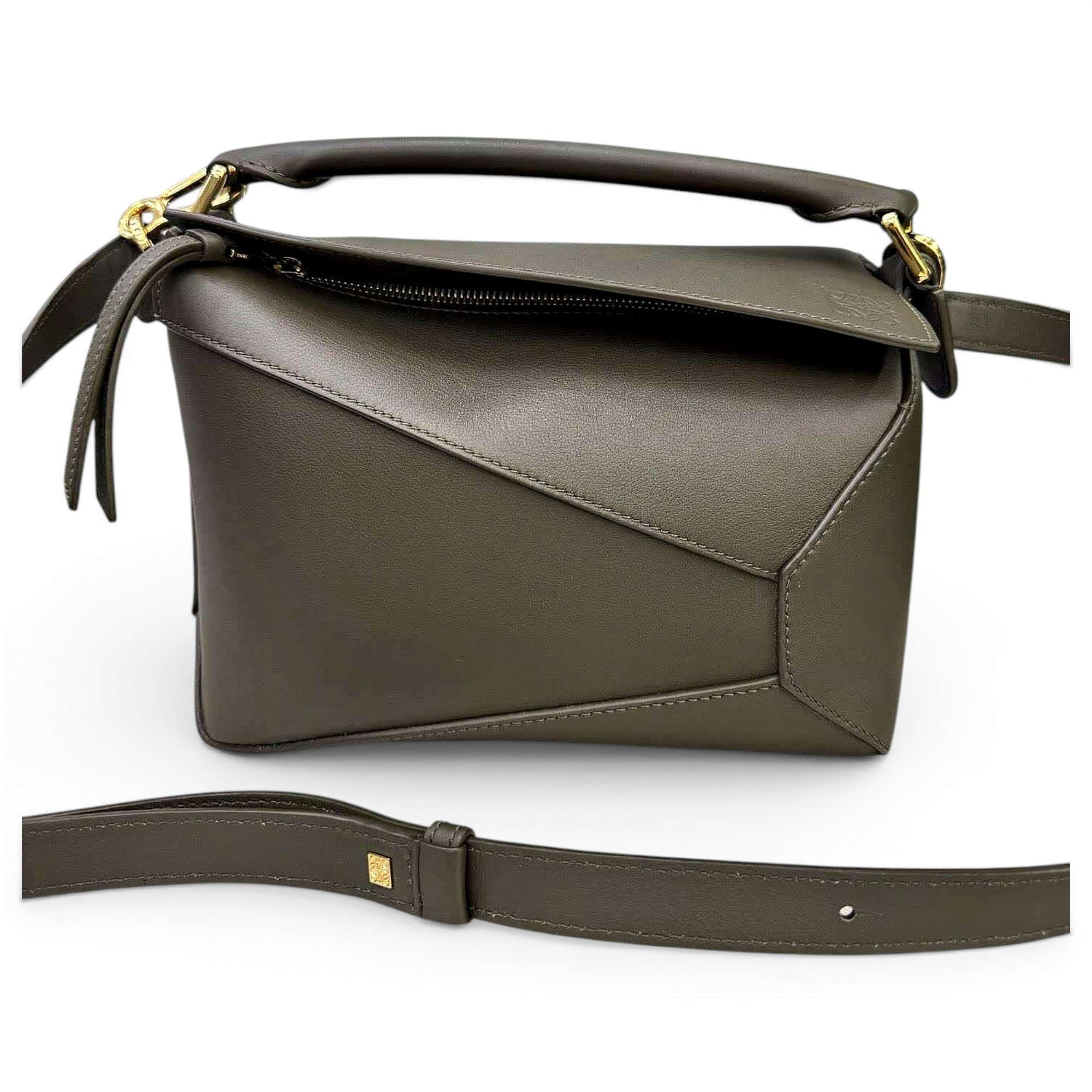 Puzzle leather handbag