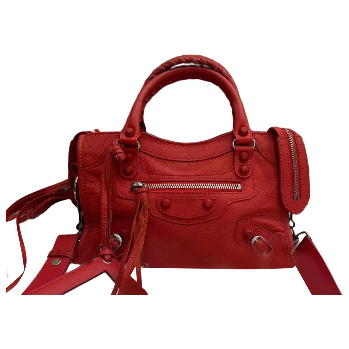 City leather satchel