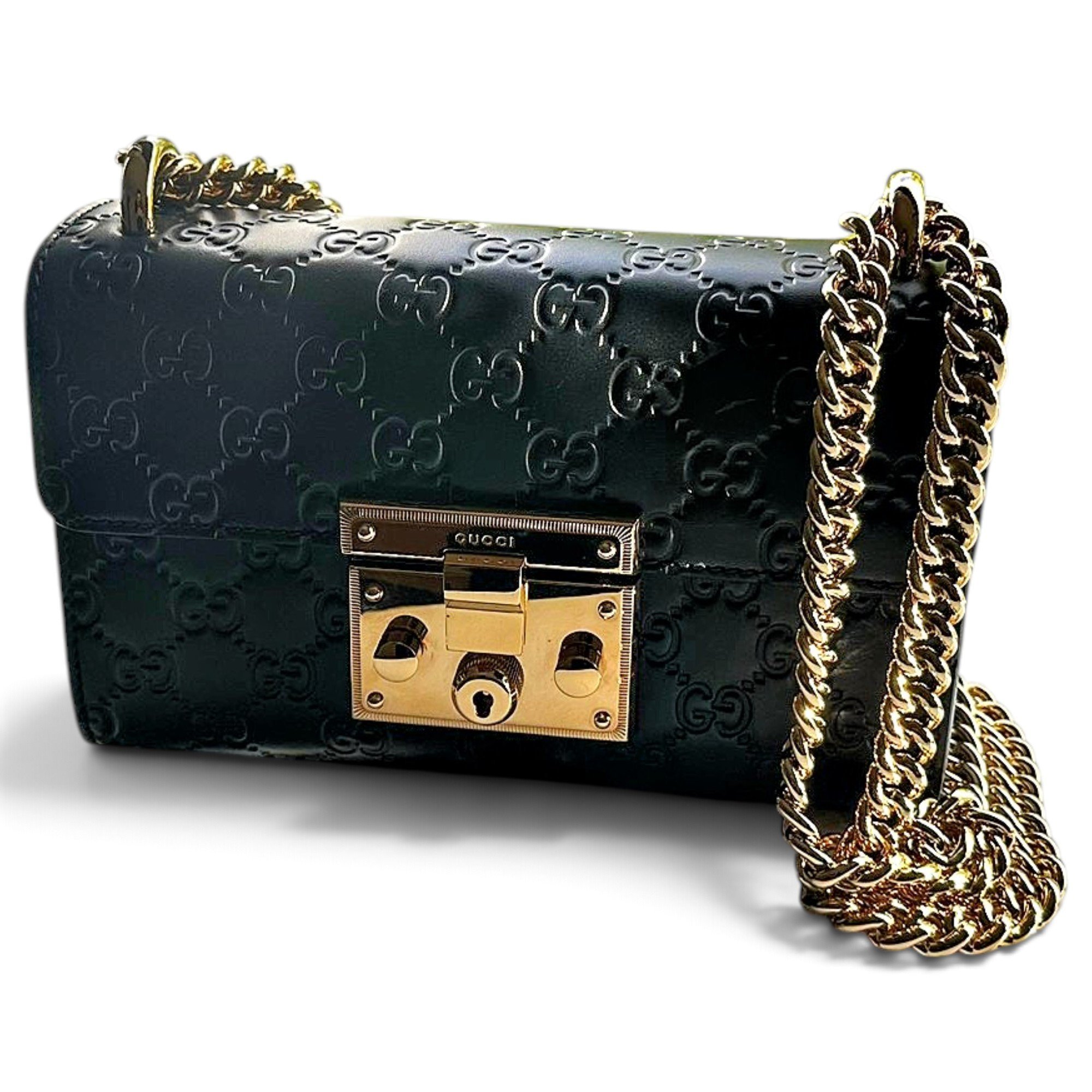 Padlock leather handbag