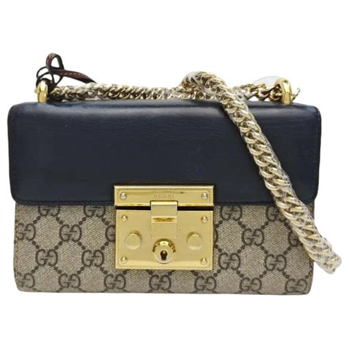 Padlock leather handbag