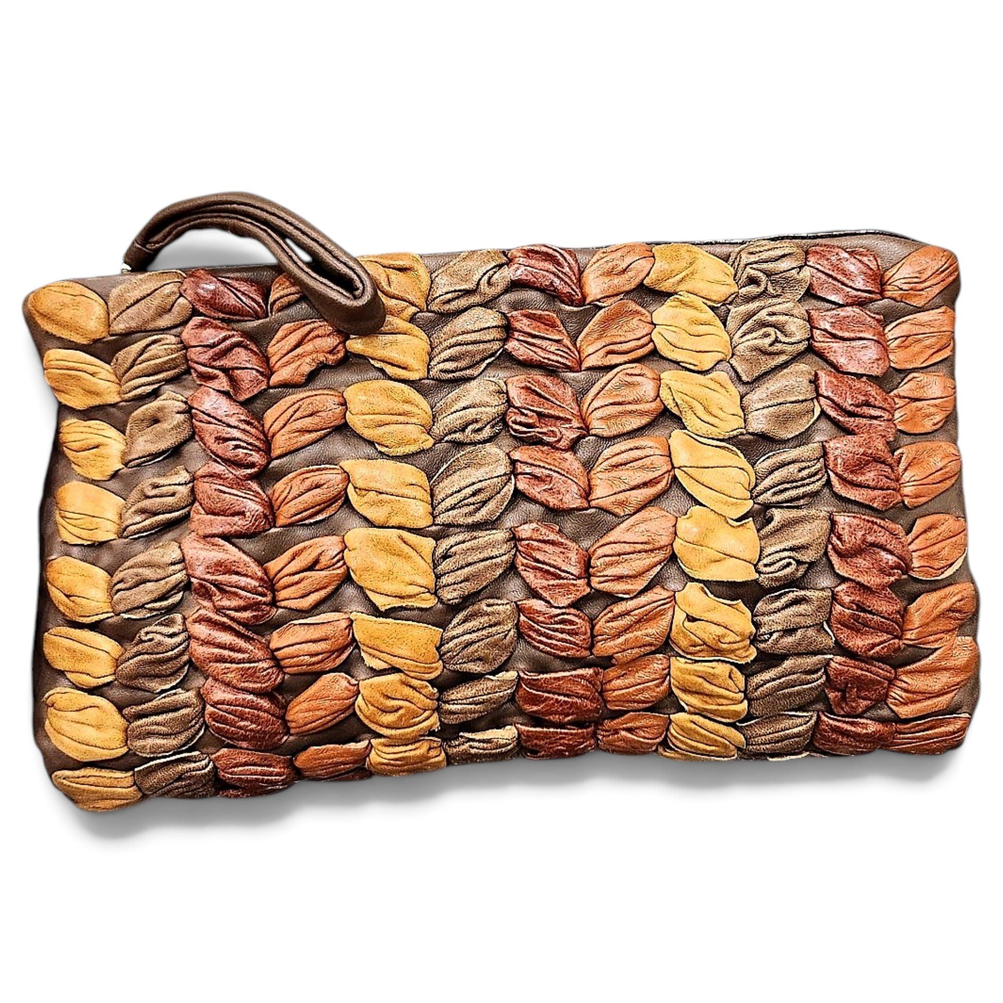 Leather clutch bag