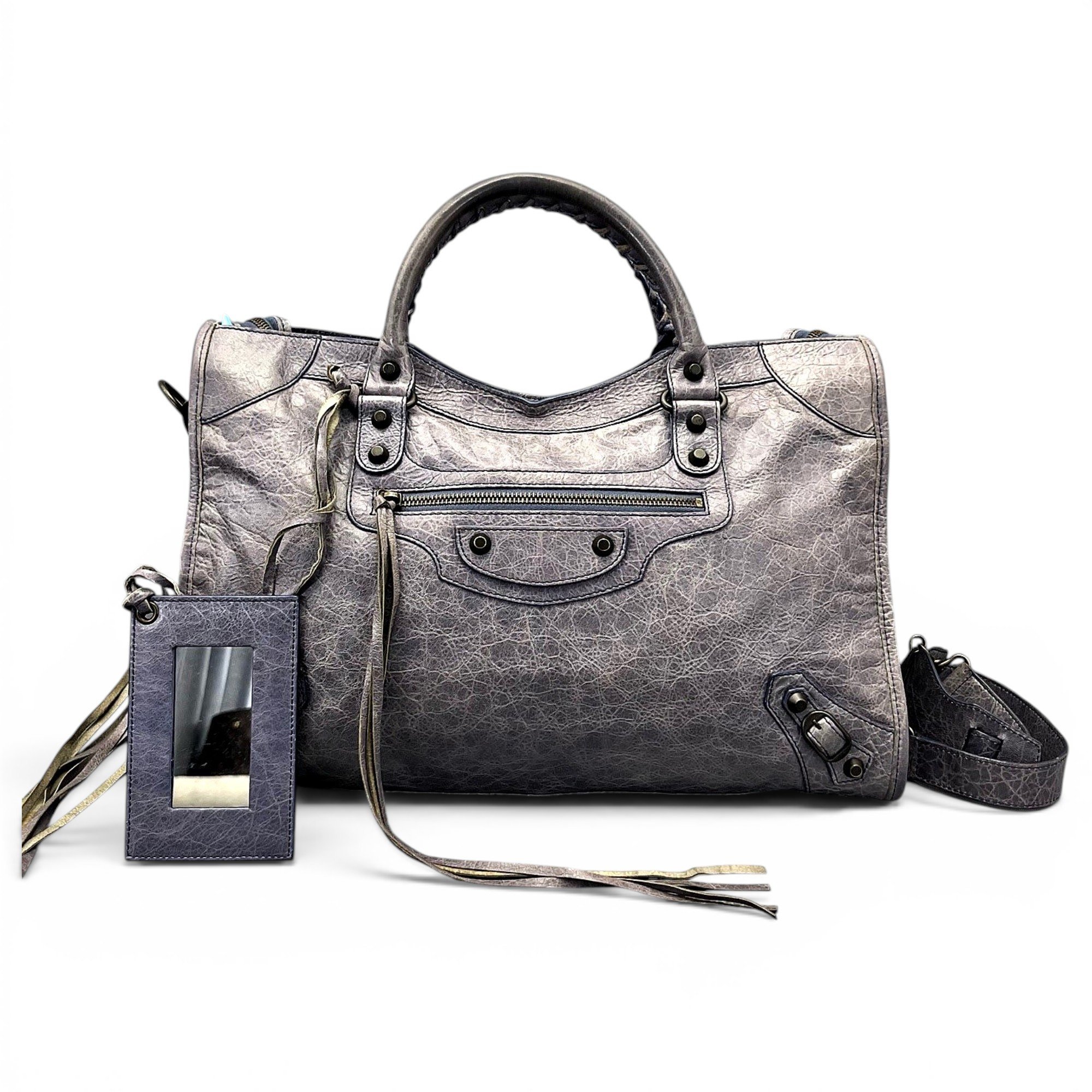 City leather handbag