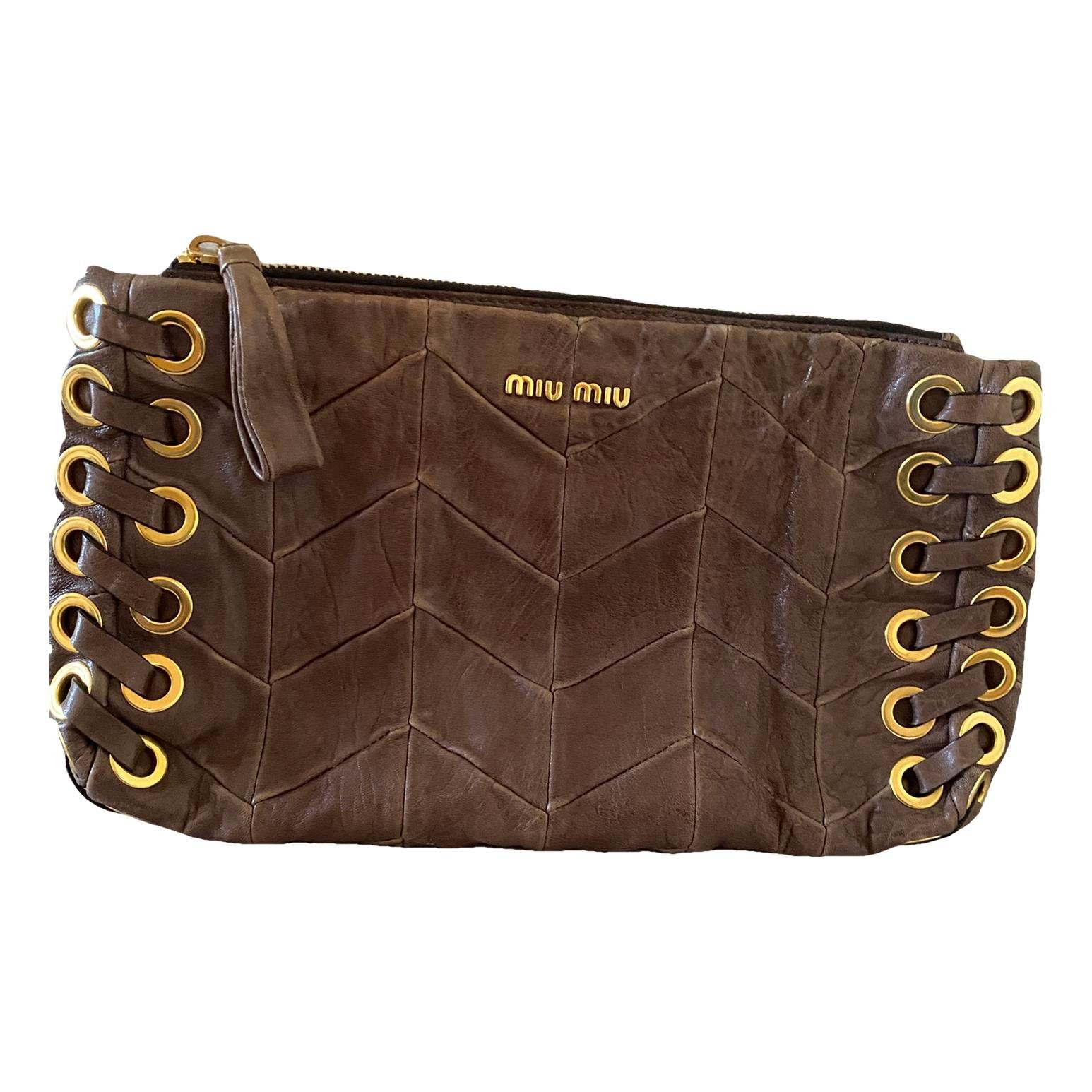 Leather clutch bag