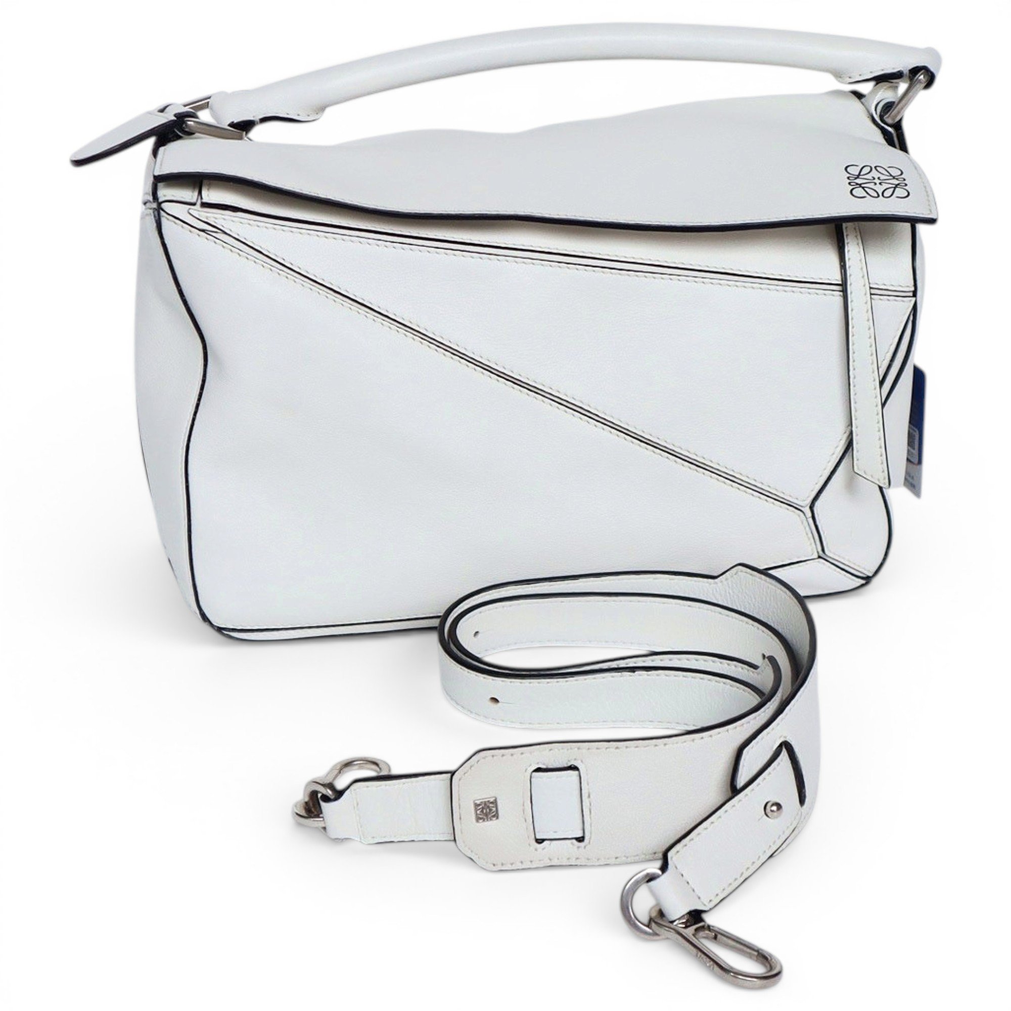 Puzzle leather handbag