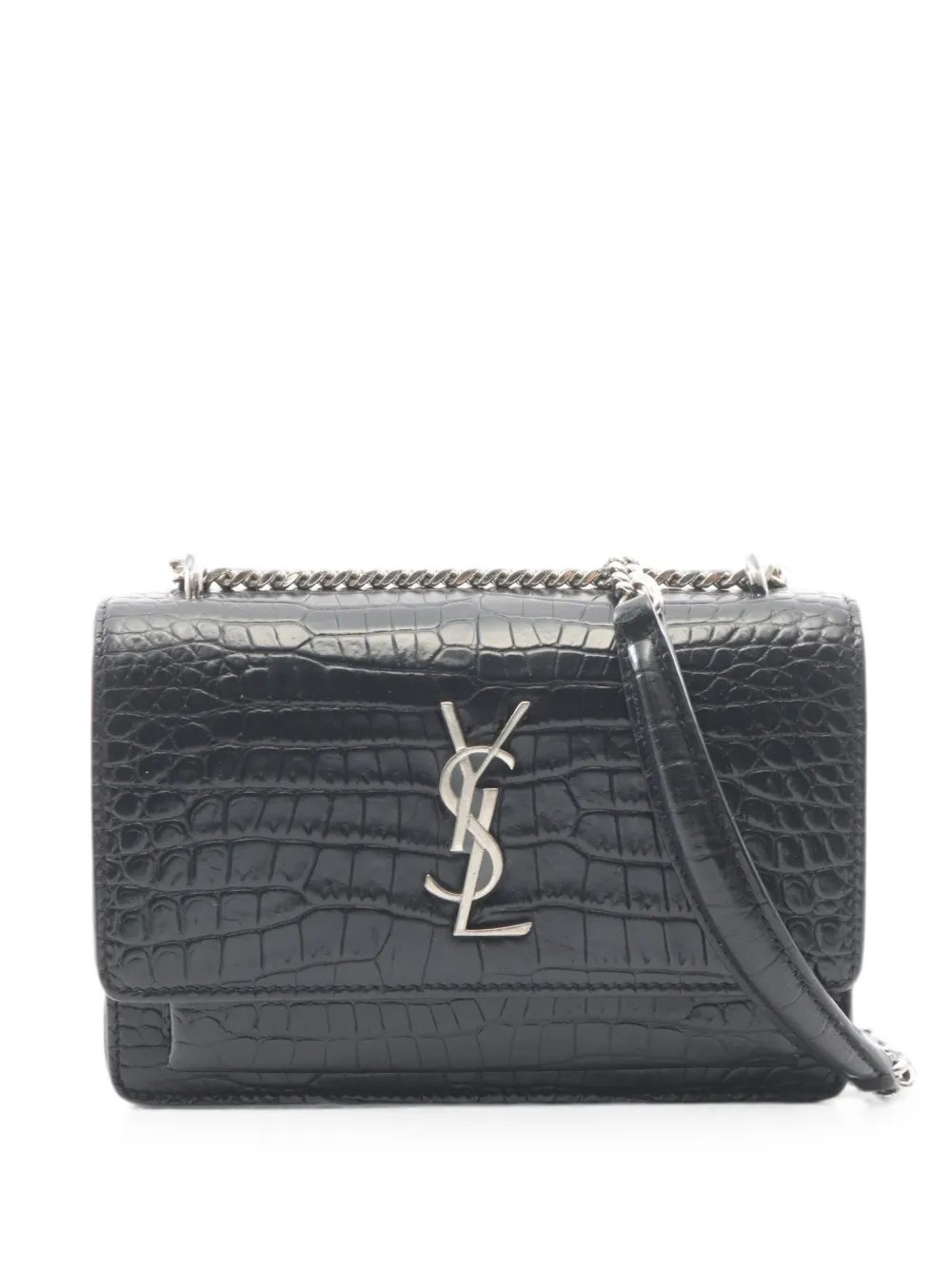 2010s Sunset croc-embossed shoulder bag
