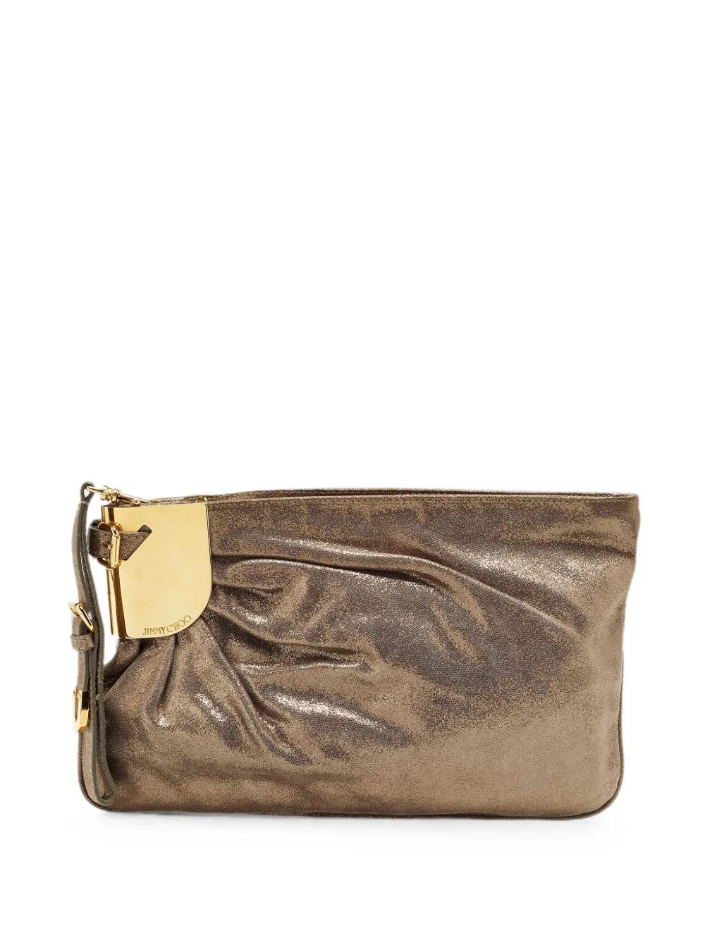 pleated metallic clutch bag