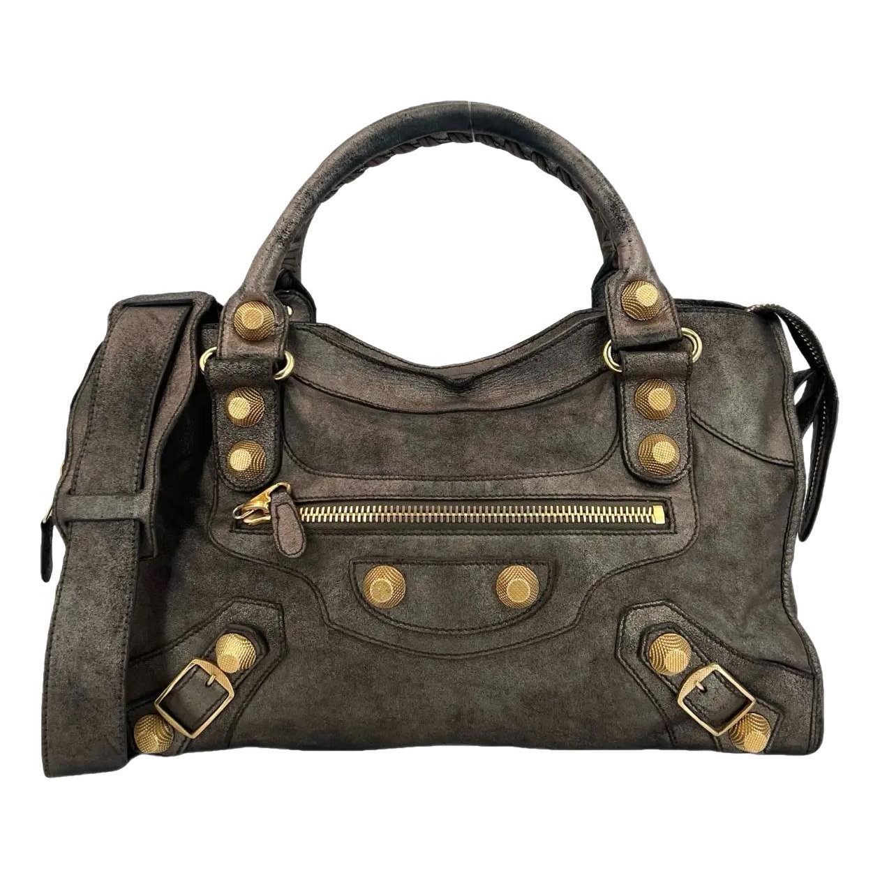 City leather handbag
