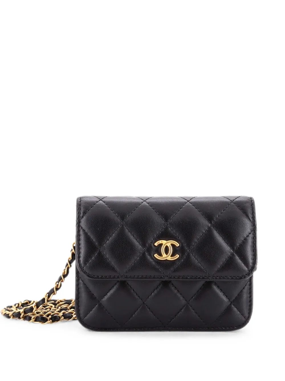 Pearl Crush Flap Clutch with Chain Quilted Lambskin Mini crossbody bag