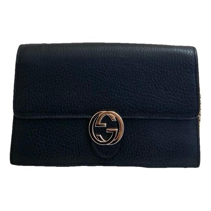 Interlocking leather crossbody bag