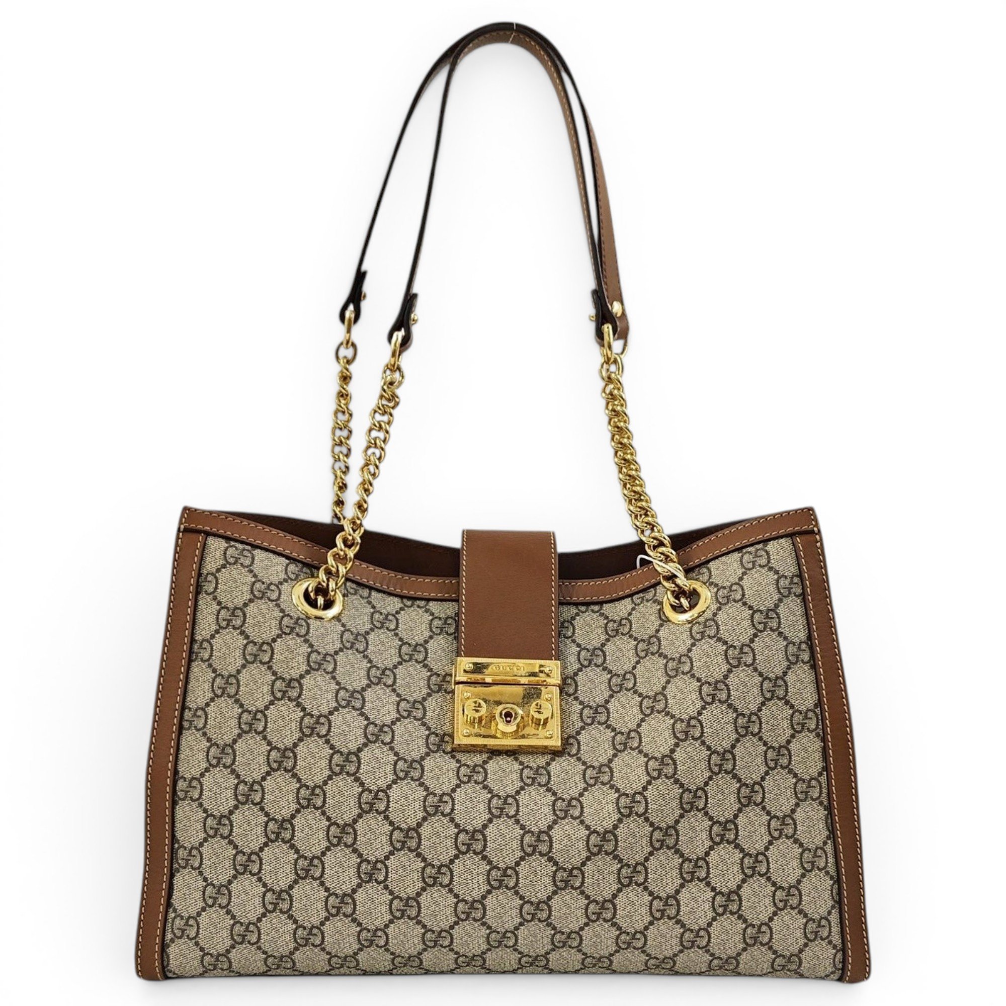 Padlock leather handbag