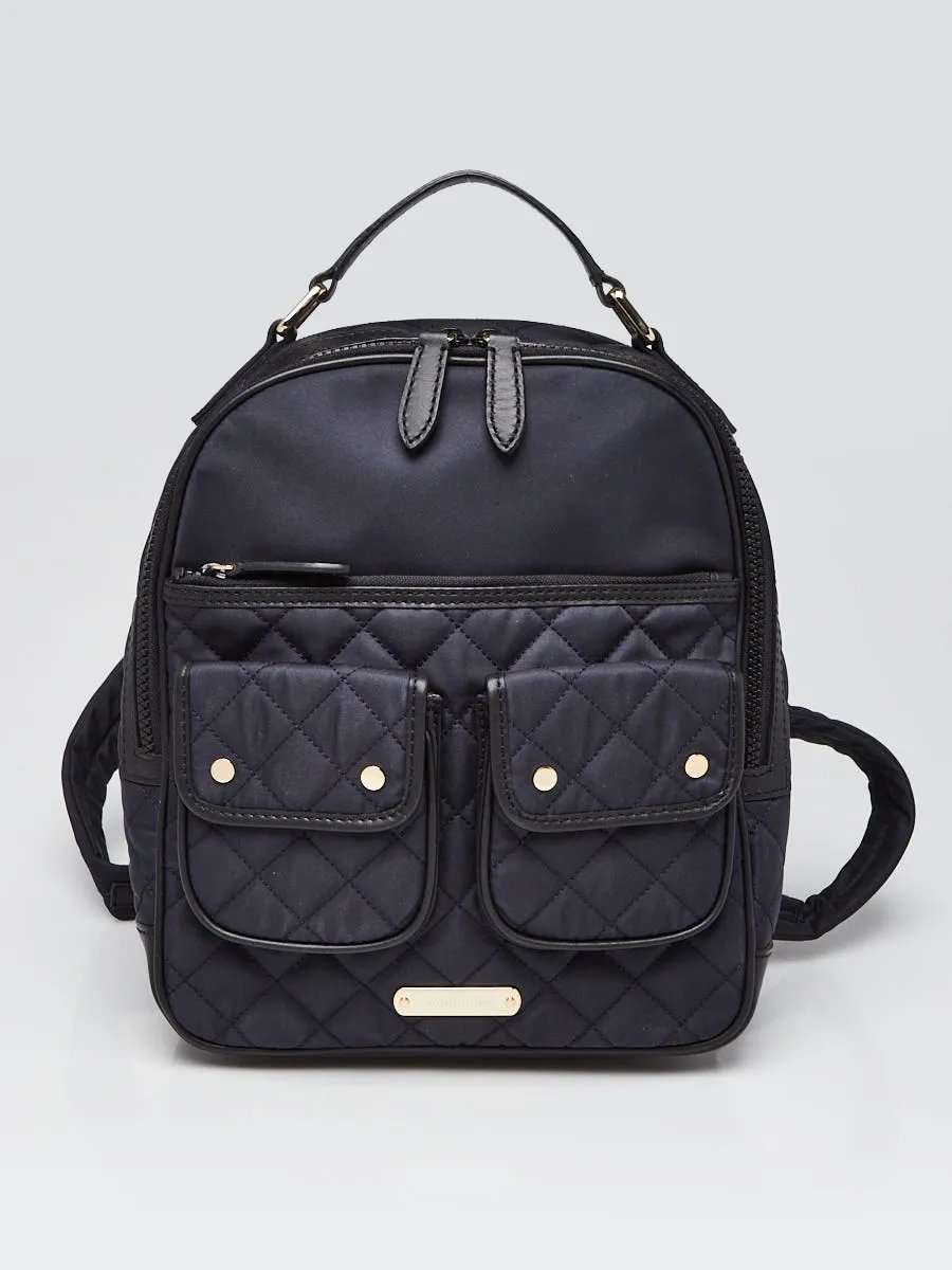 Burberry Burberry Blue Quilted Nylon/Leather Backpack Bag