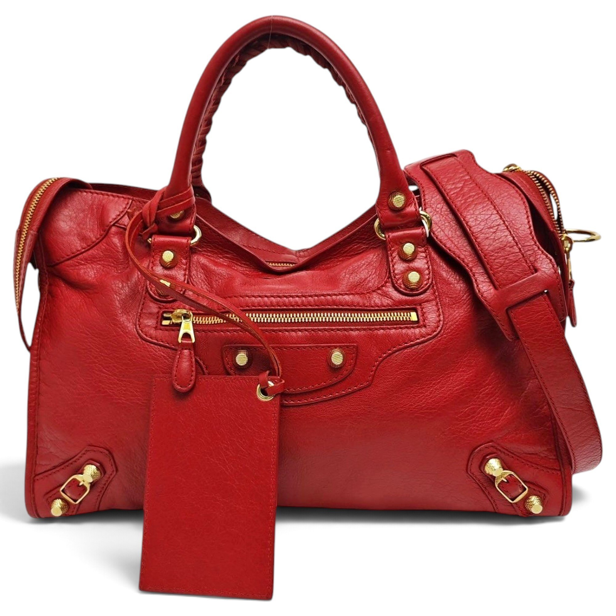 City leather handbag