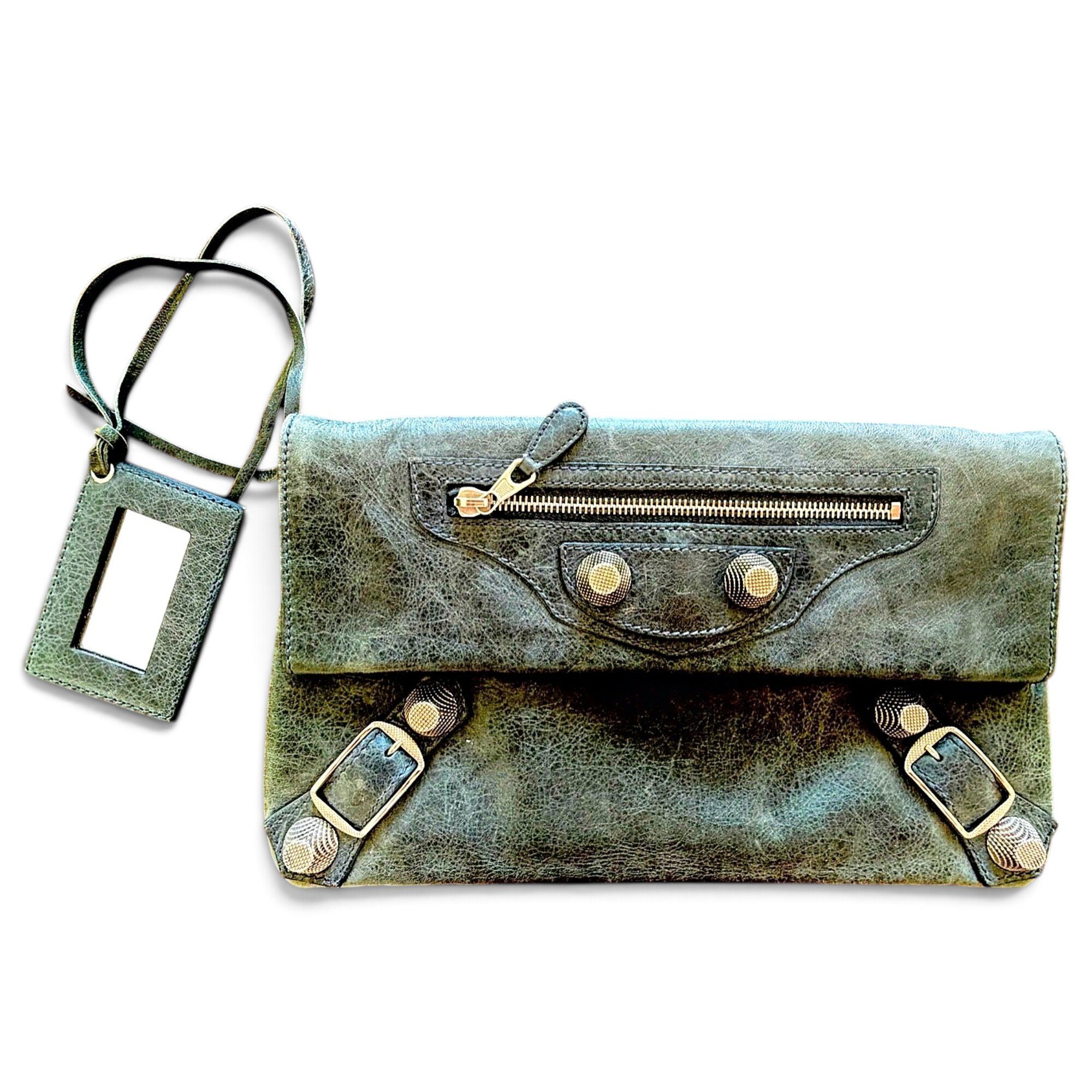 Envelop leather clutch bag