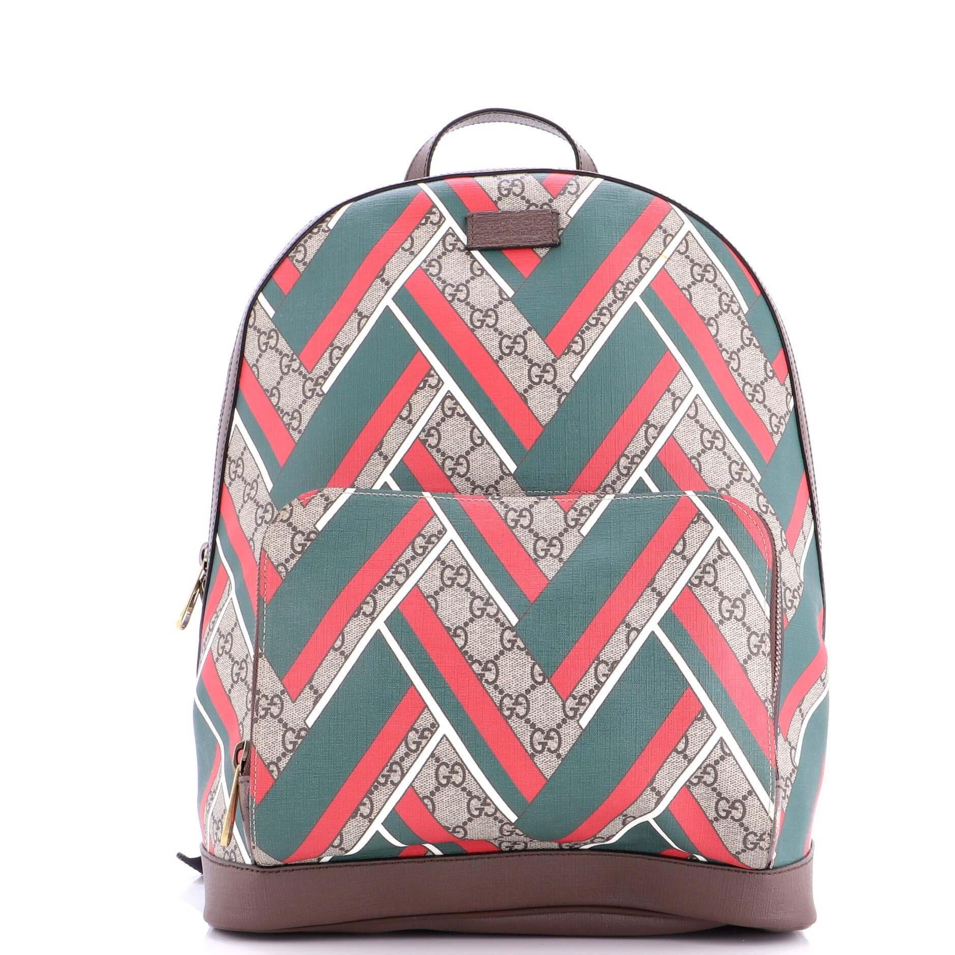Zip Pocket Backpack Printed GG Coated Canvas Medium