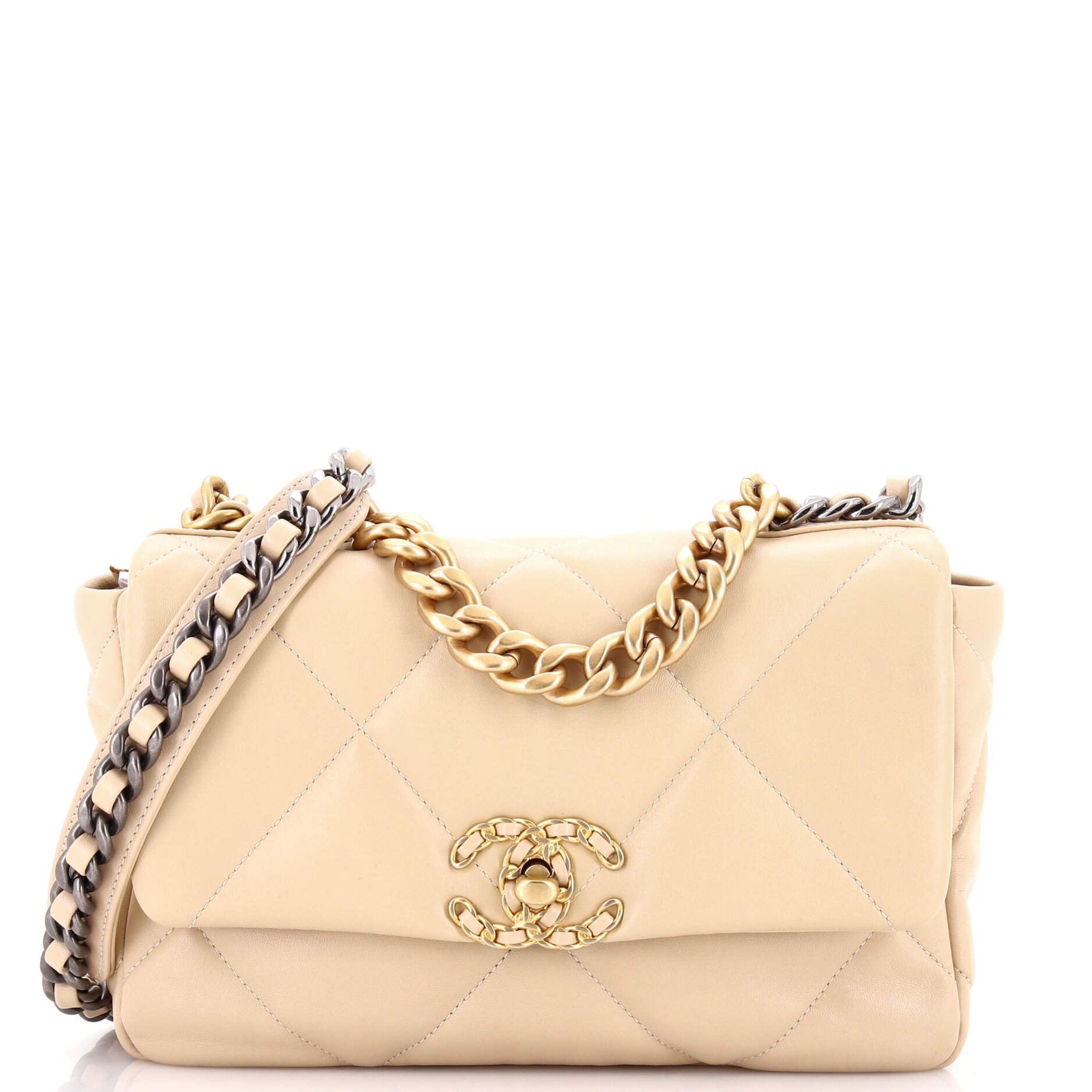 19 Flap Bag Quilted Leather Medium