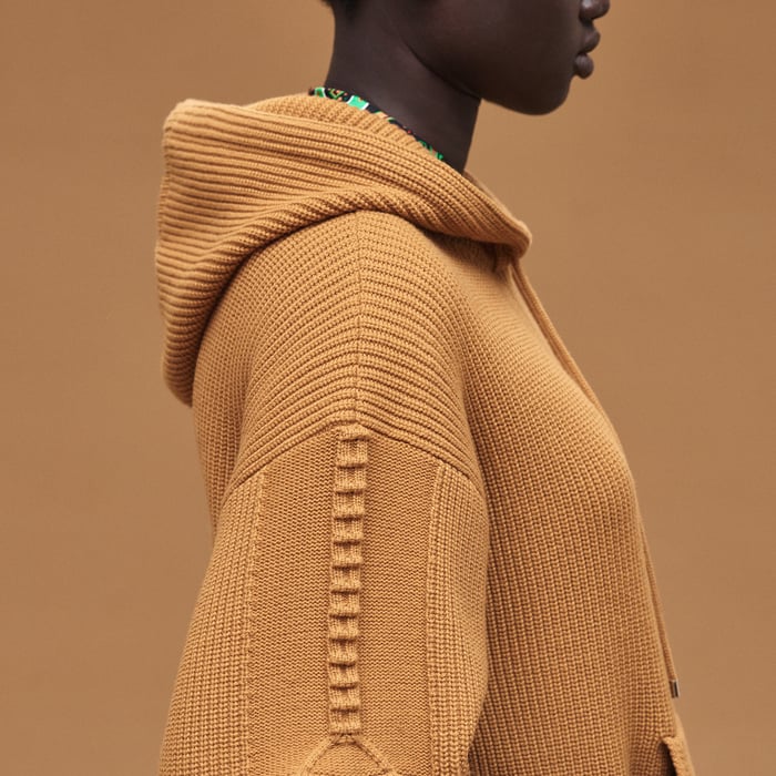 Marron Ocre Hooded Sweater
