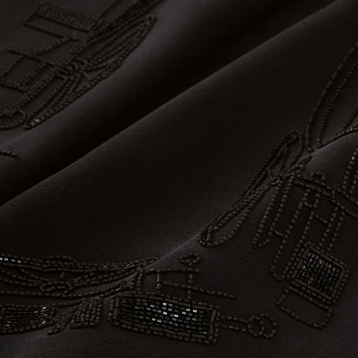 Noir Complication Equestre Exceptional Embroidered Triangle Scarf
