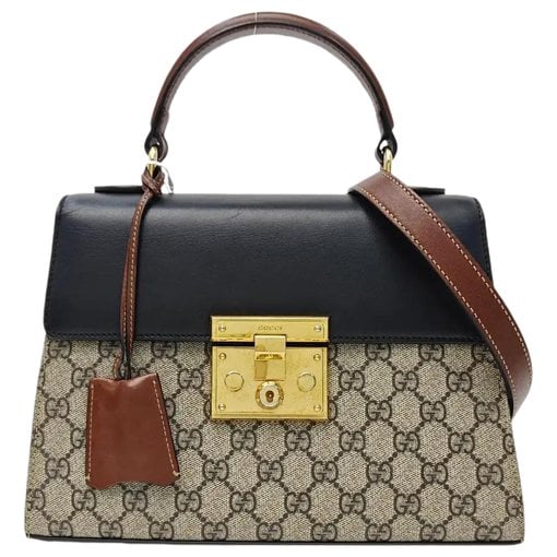 Padlock leather handbag
