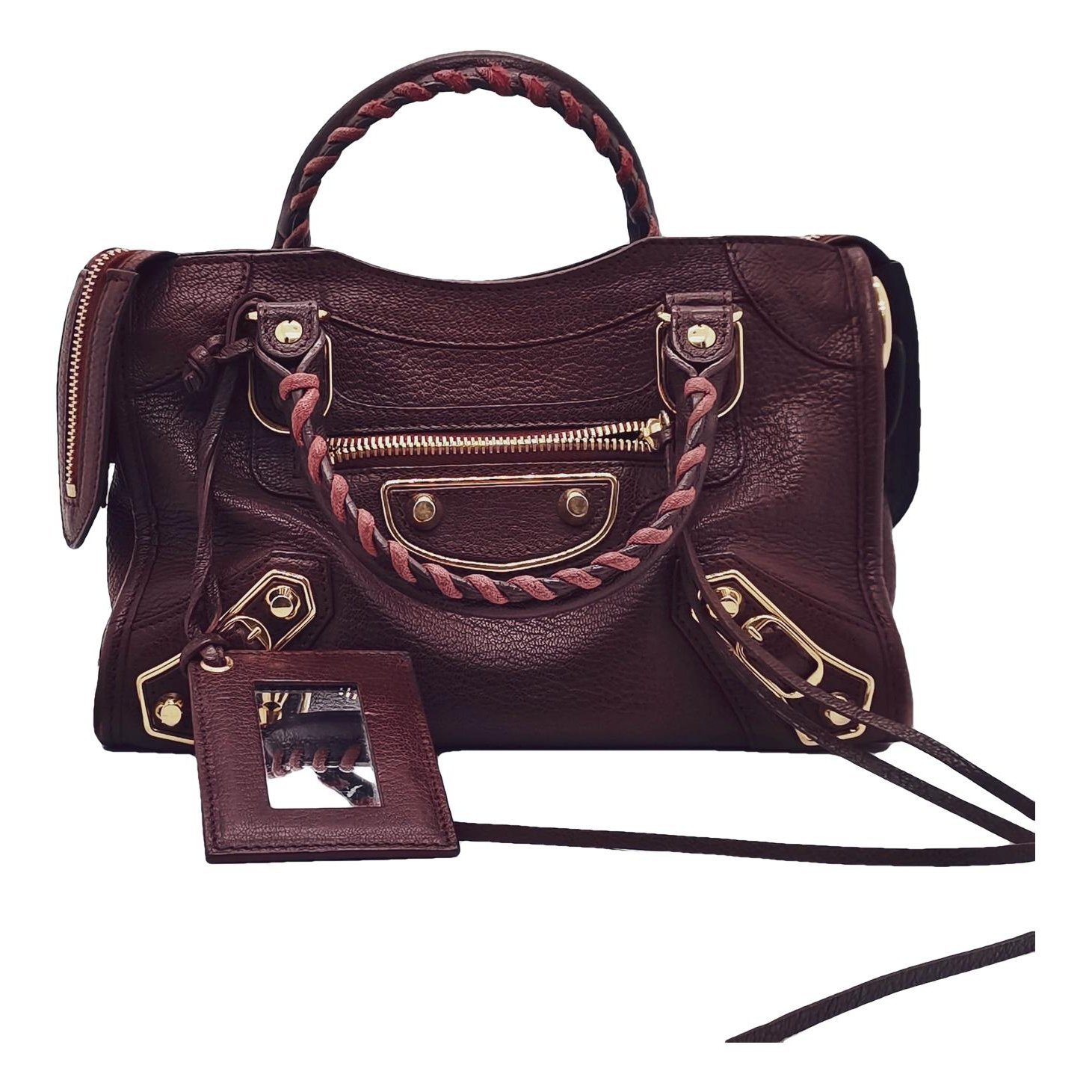 City leather handbag